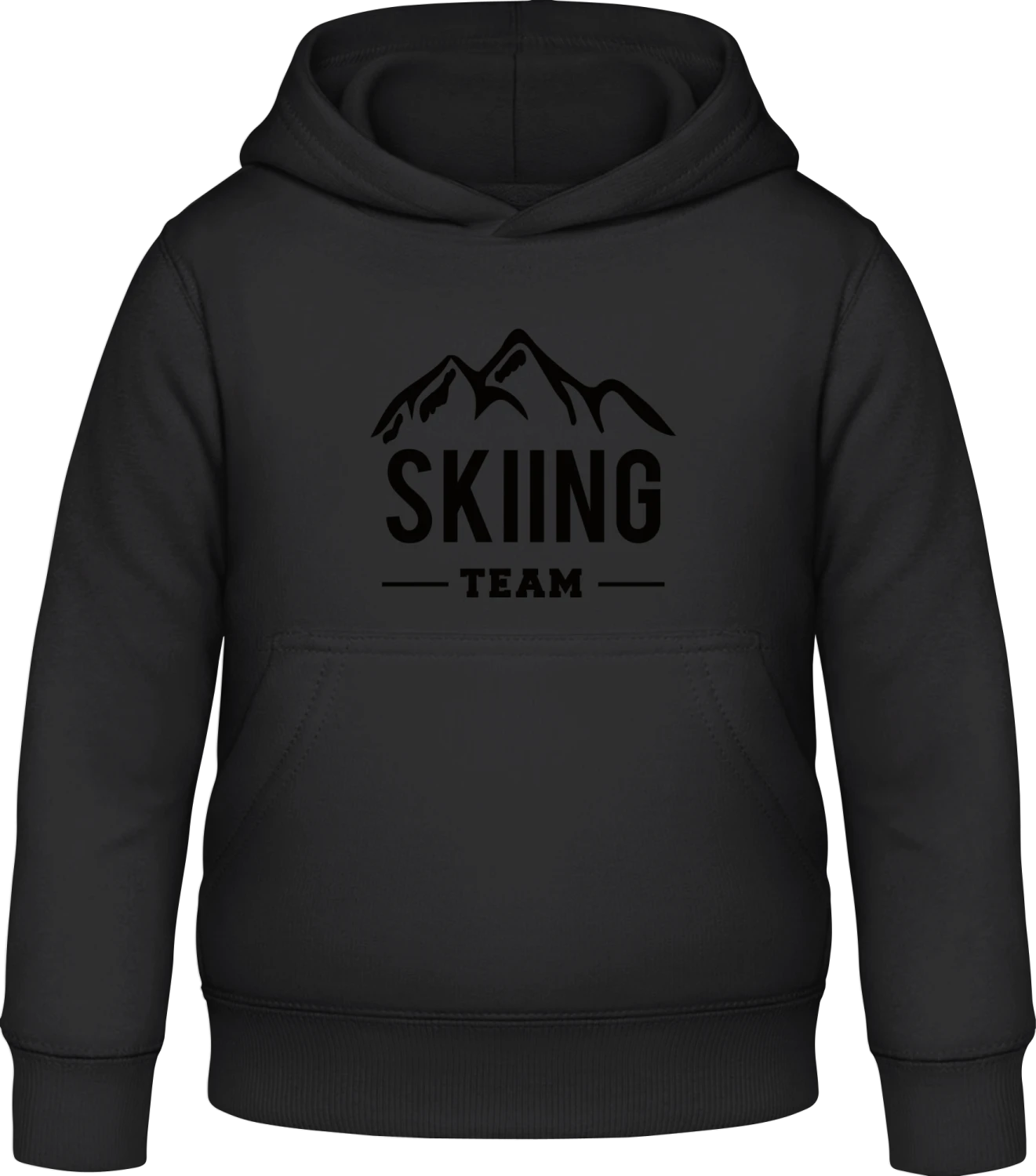 Skiing Team - Black Awdis Hoodie Kids - Front