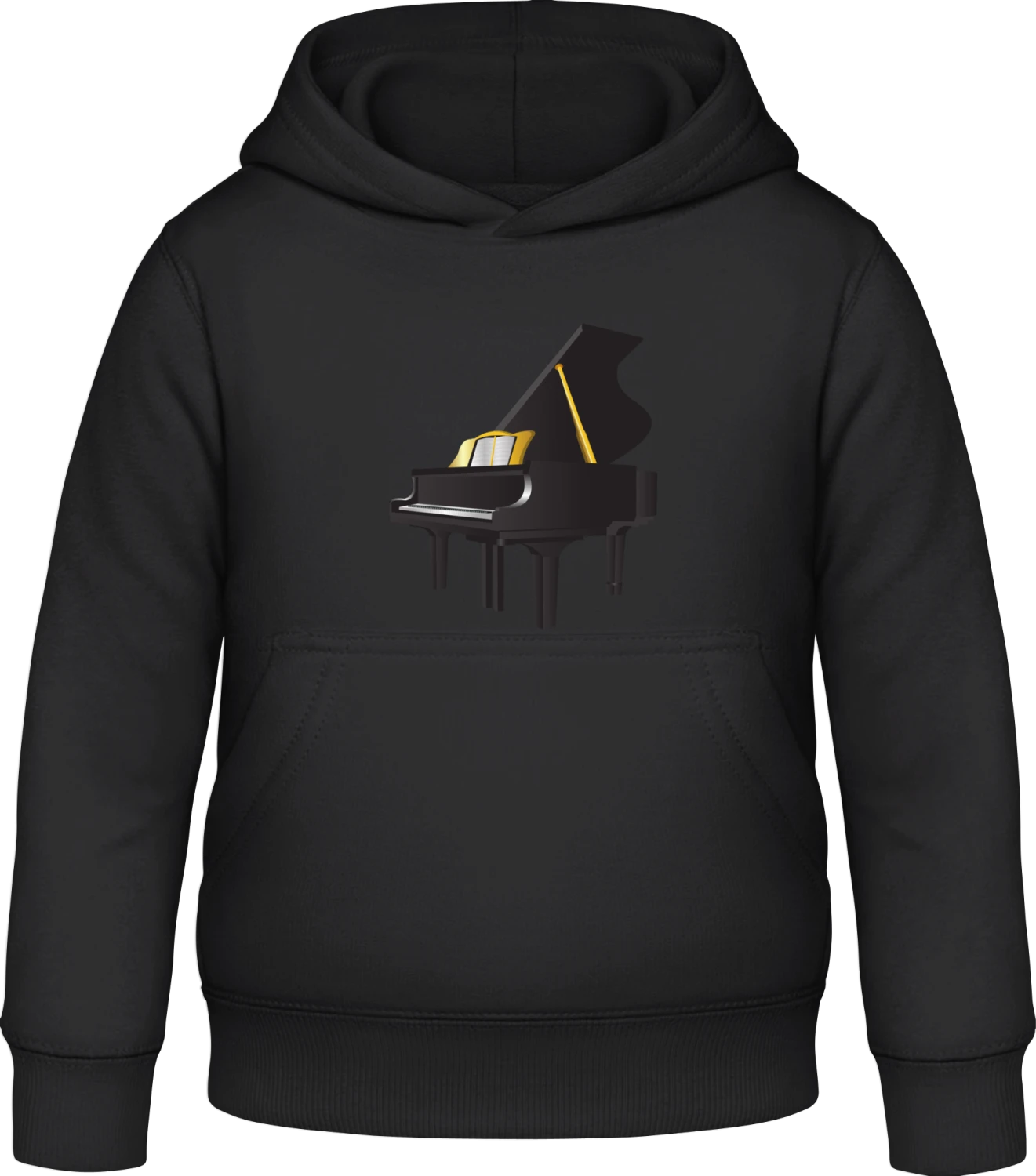 Piano Illustration - Black Awdis Hoodie Kids - Front