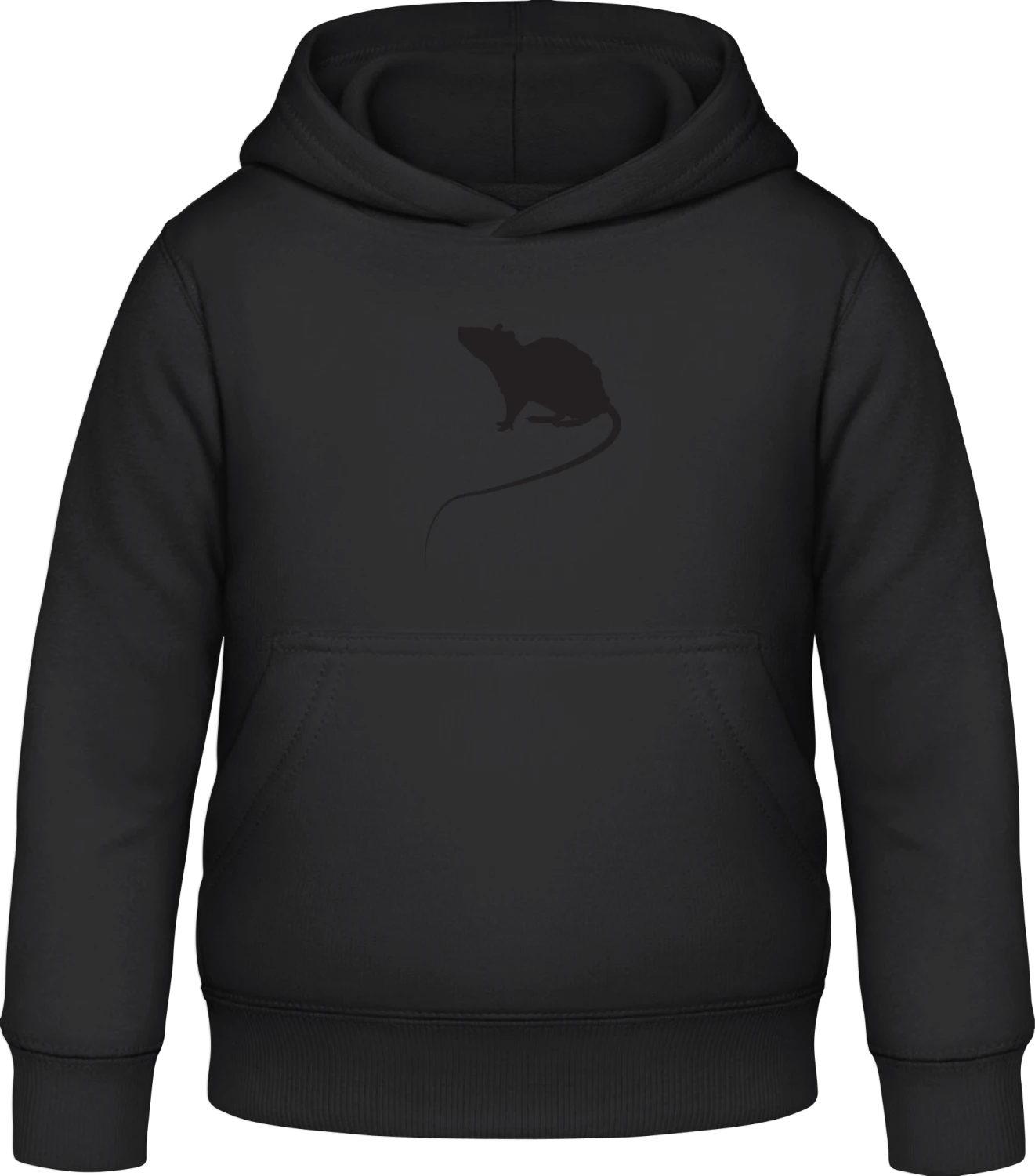 Mouse Silhouette - Black Awdis Hoodie Kids - Front