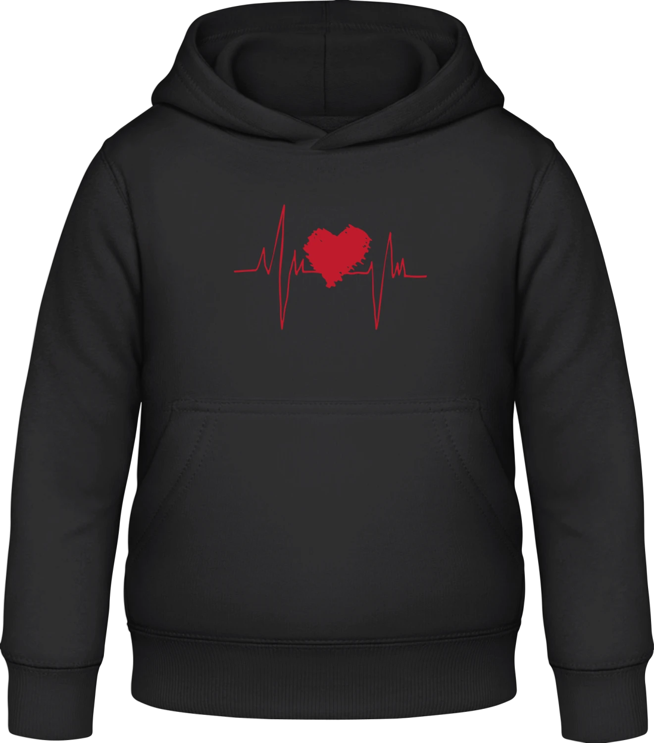 Heartbeat Logo - Black Awdis Hoodie Kids - Front