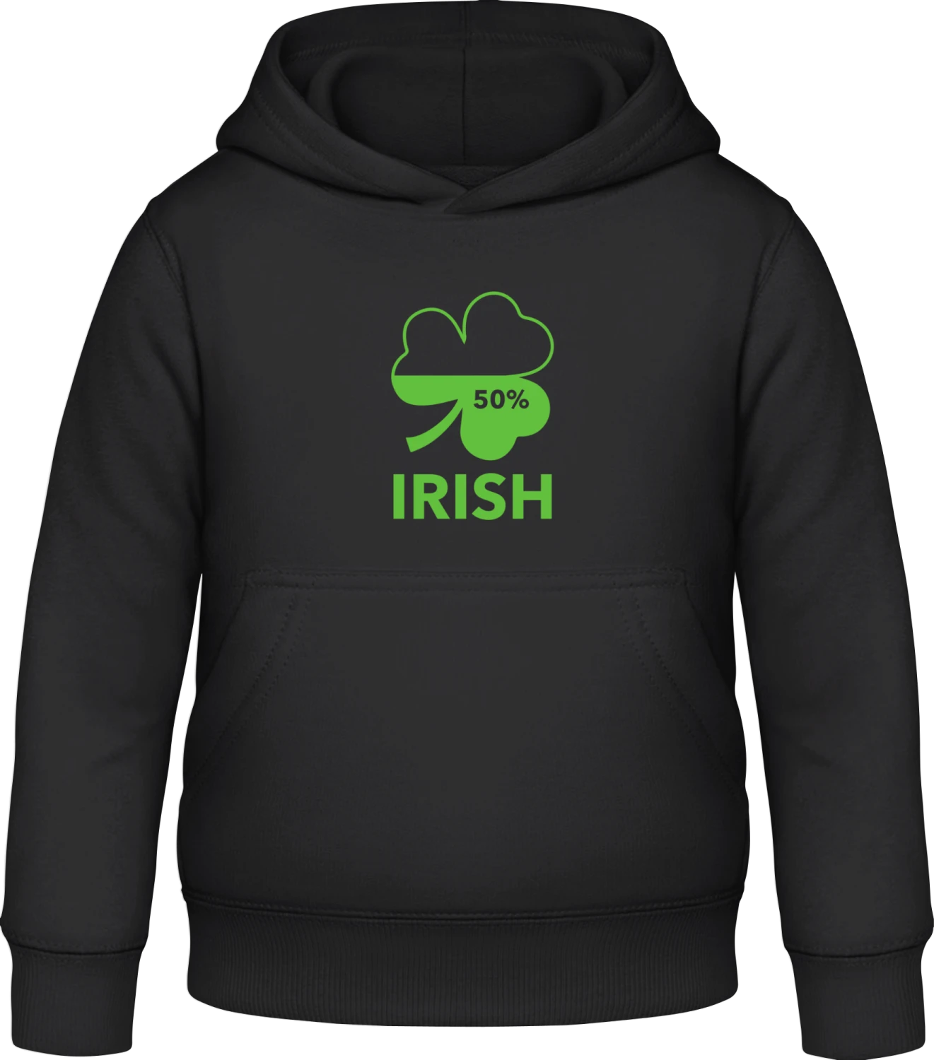 Irish 50 Percent - Black Awdis Hoodie Kids - Front