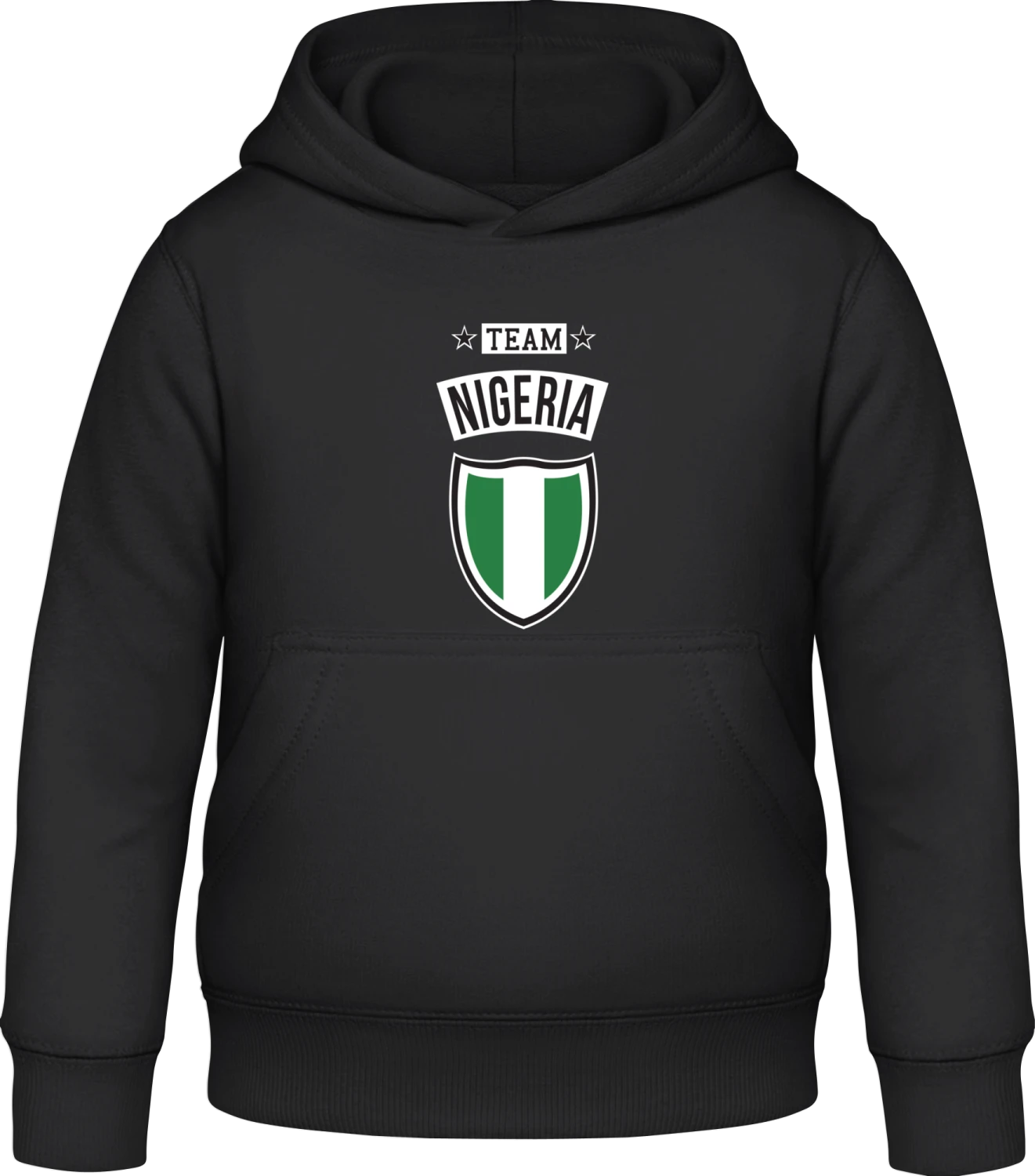 Team Nigeria - Black Awdis Hoodie Kids - Front