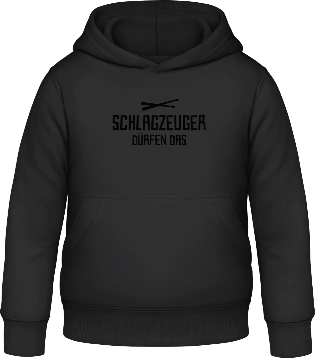 Schlagzeuger dürfen das - Black Awdis Hoodie Kids - Front