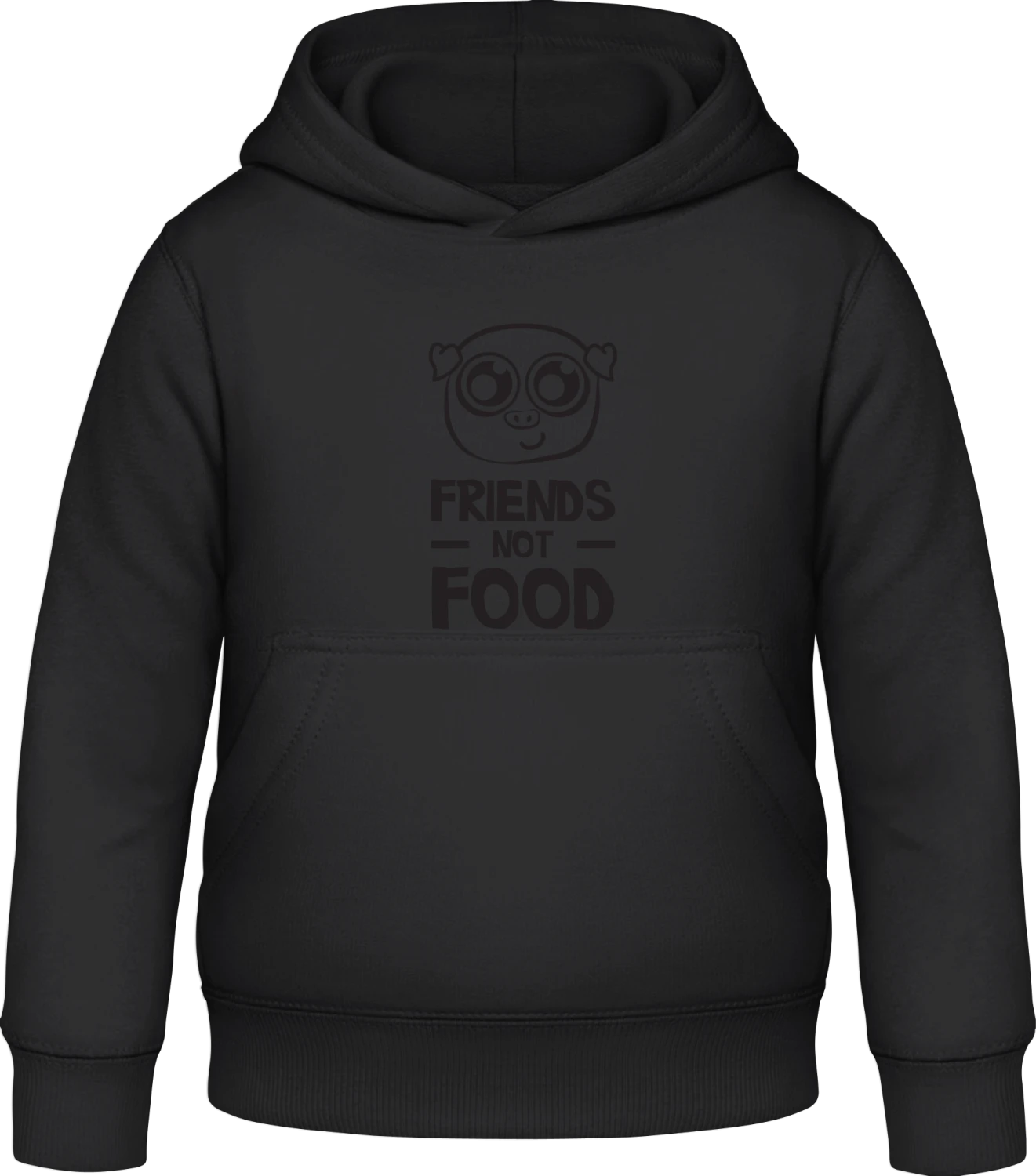 Friends Not Food - Black Awdis Hoodie Kids - Front