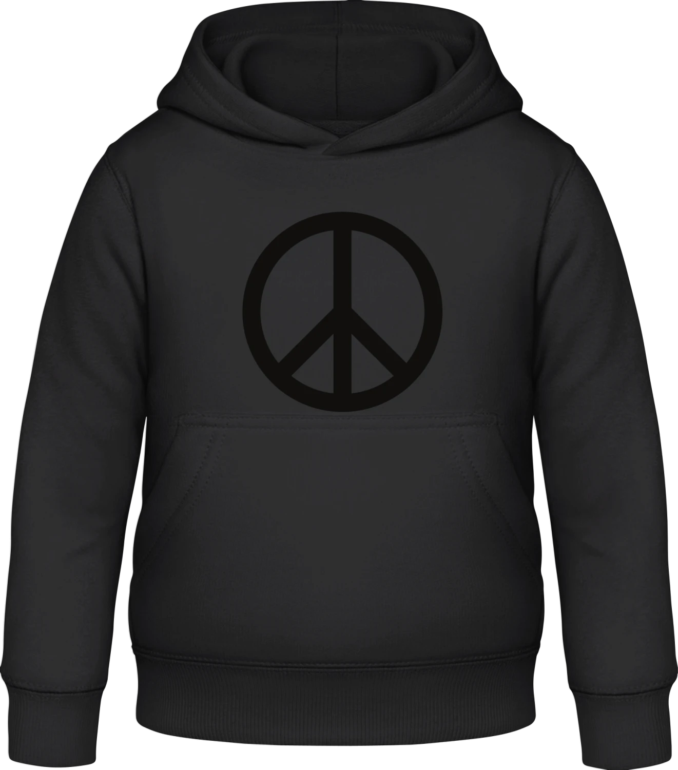 Peace Sign Logo - Black Awdis Hoodie Kids - Front