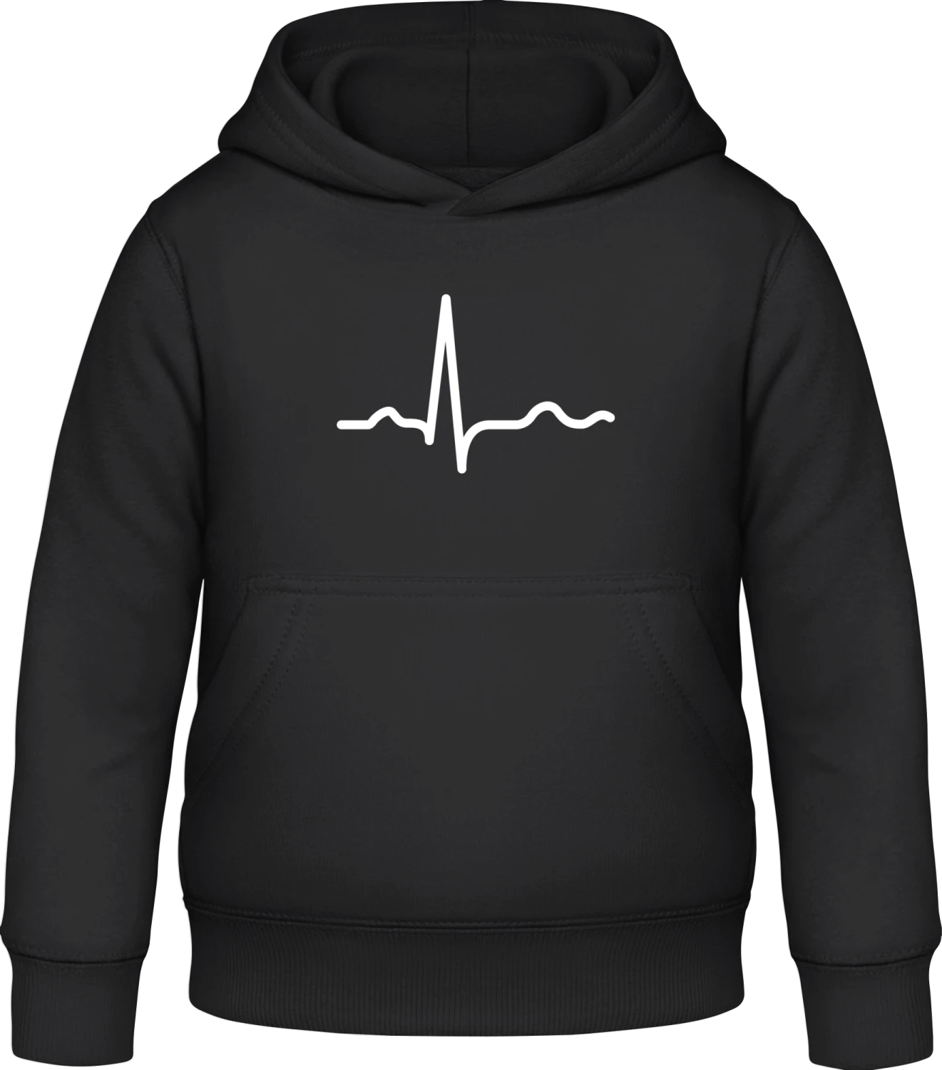 Heart Beat - Black Awdis Hoodie Kids - Front