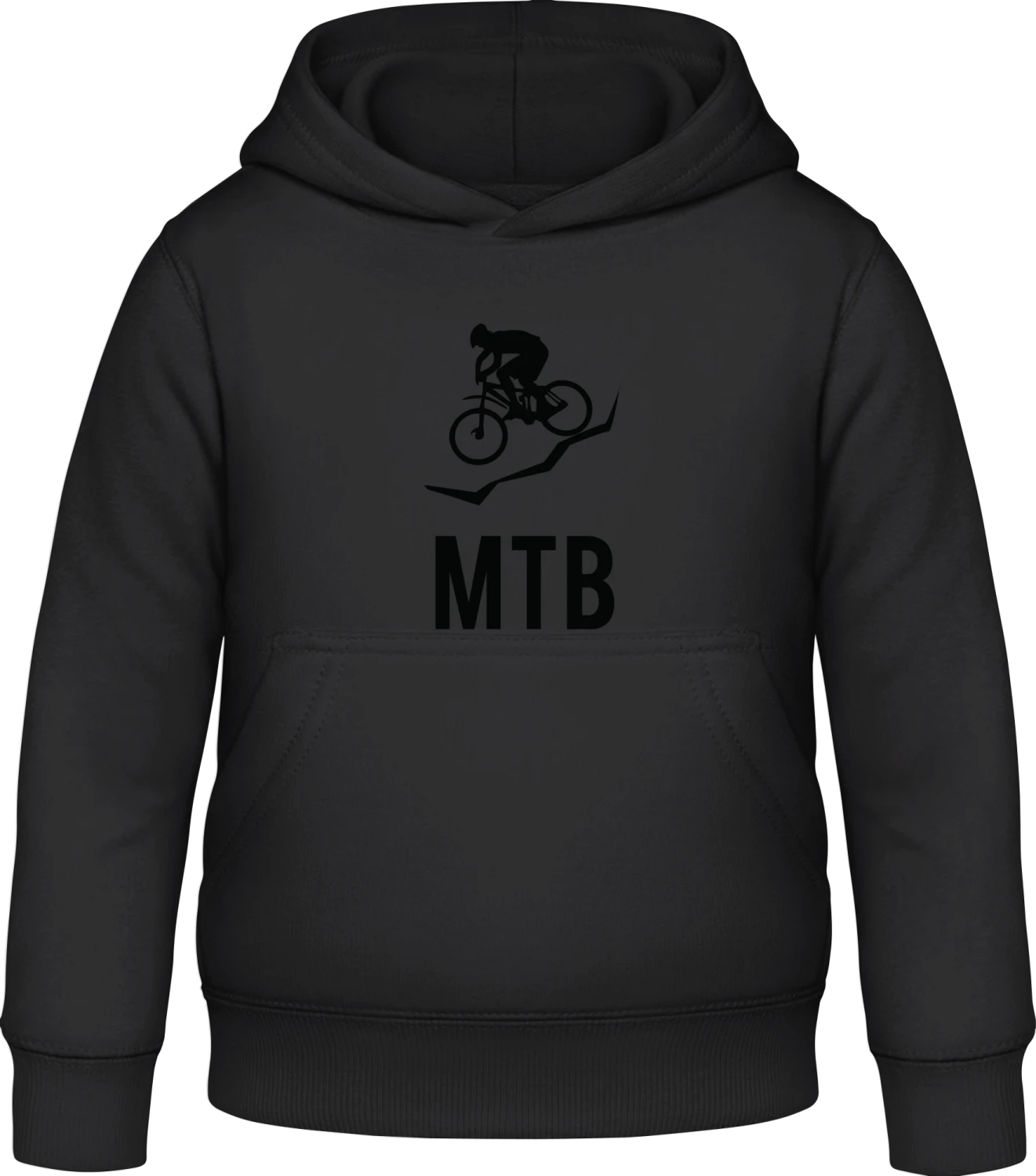 MTB Mountain Bike - Black Awdis Hoodie Kids - Front