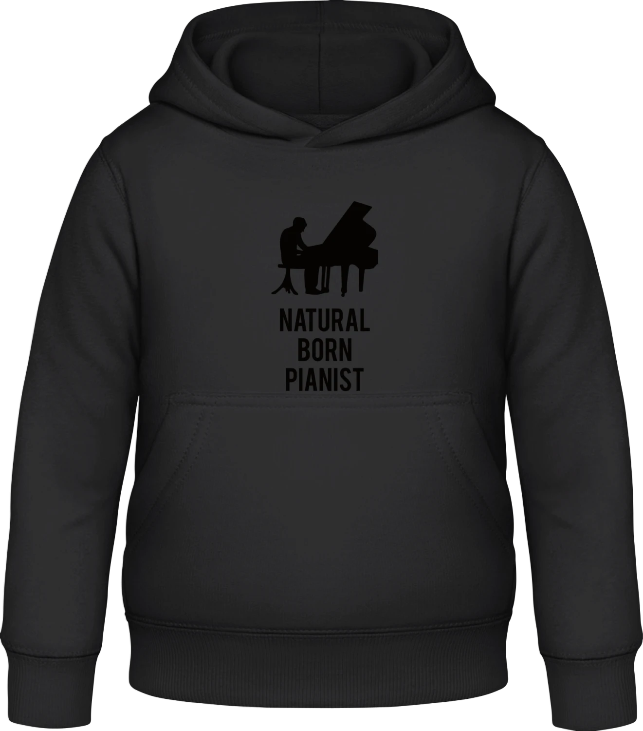 Natural Born Pianist - Black Awdis Hoodie Kids - Front