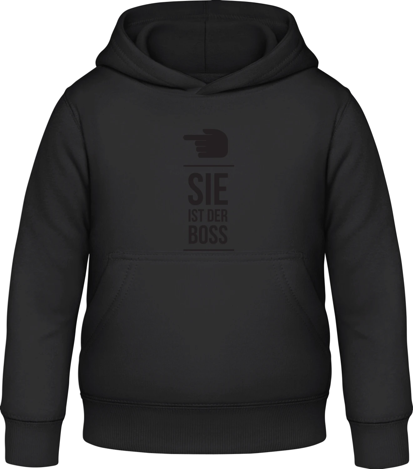 Sie ist der Boss - Black Awdis Hoodie Kids - Front