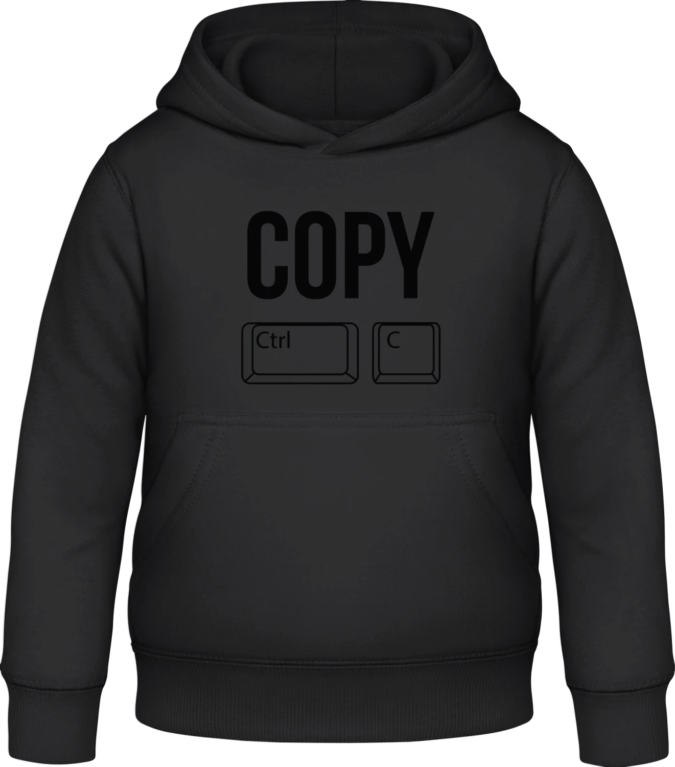 Copy Ctrl C - Black Awdis Hoodie Kids - Front