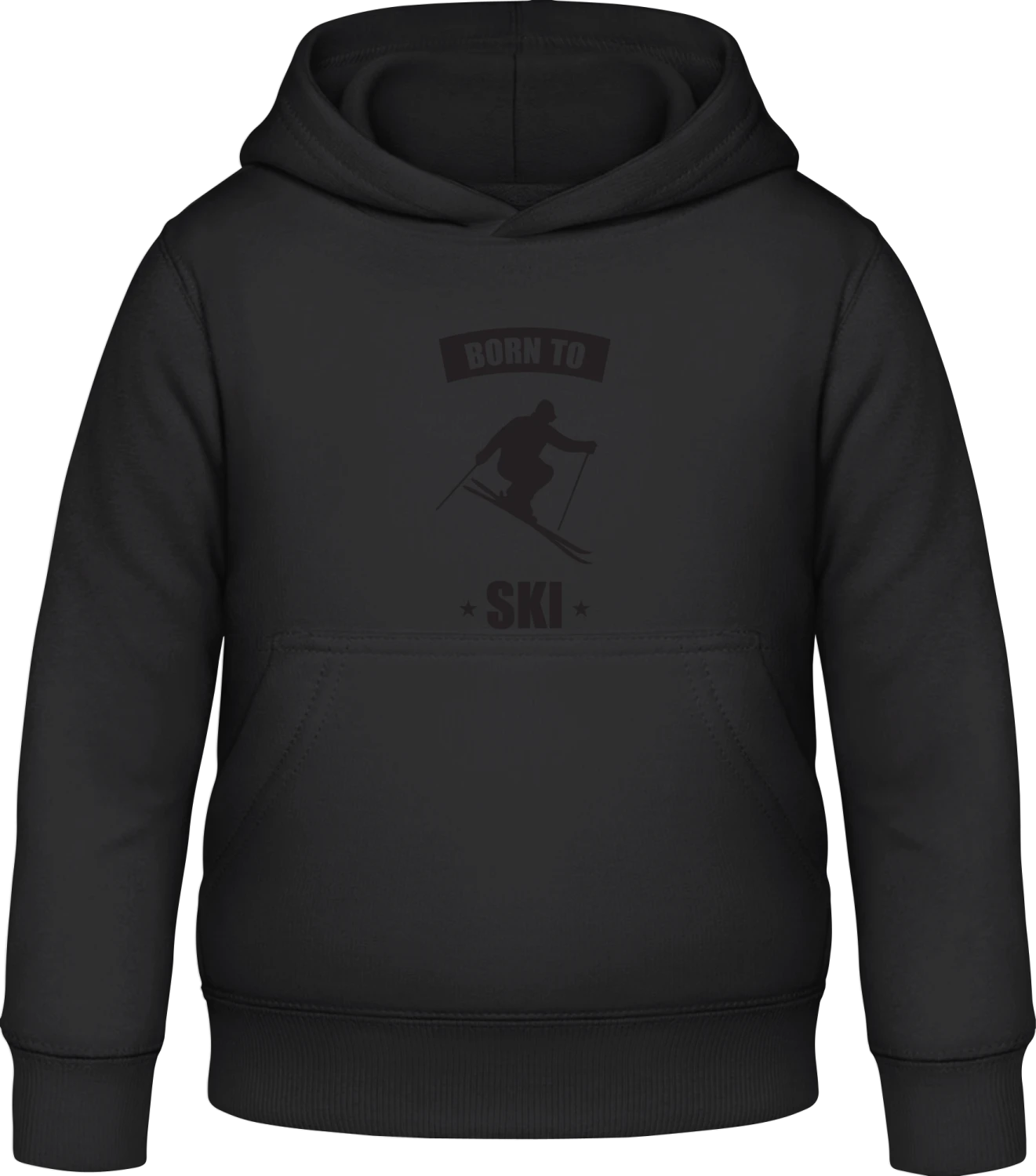 Born To Ski - Black Awdis Hoodie Kids - Front