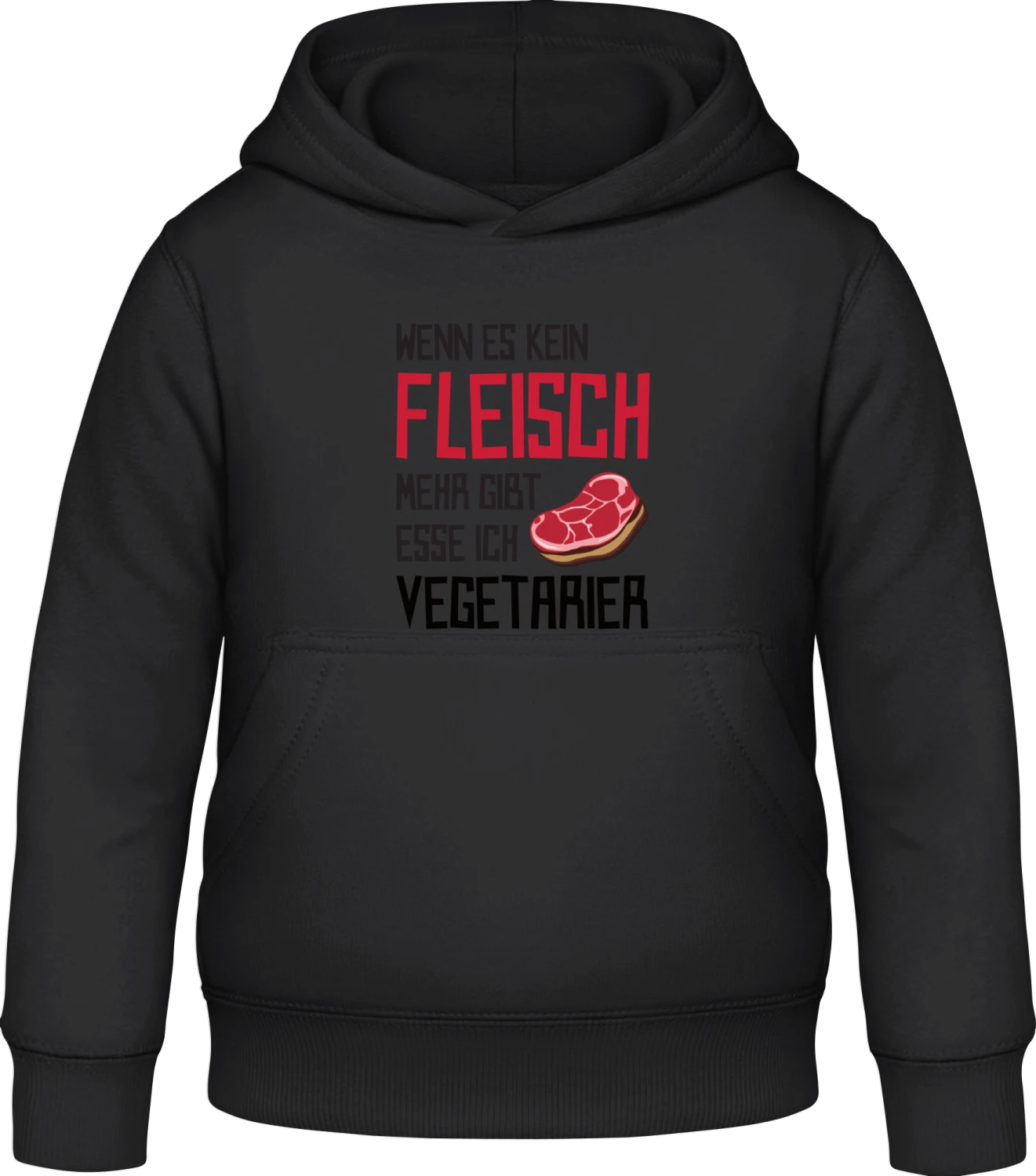 Wenn es kein Fleisch mehr gibt - Black Awdis Hoodie Kids - Front