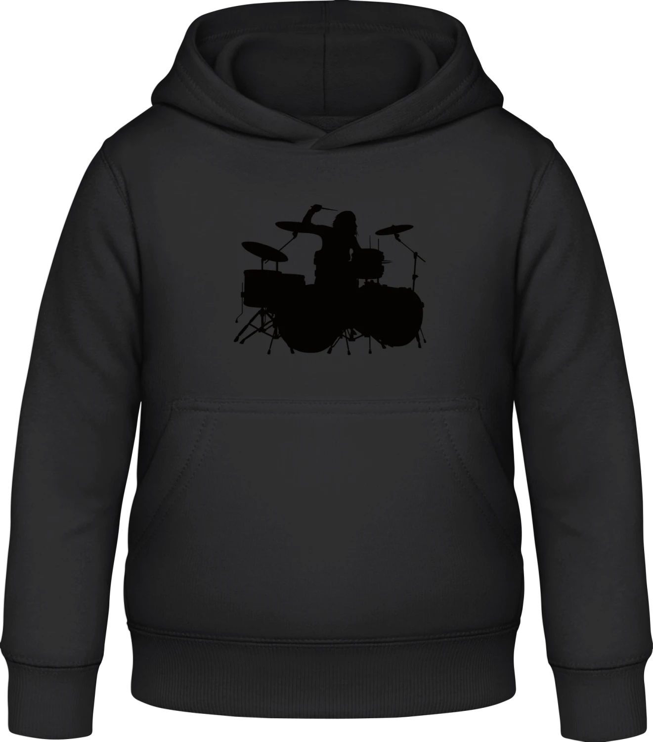 Schlagzeugerin Drummer - Black Awdis Hoodie Kids - Front