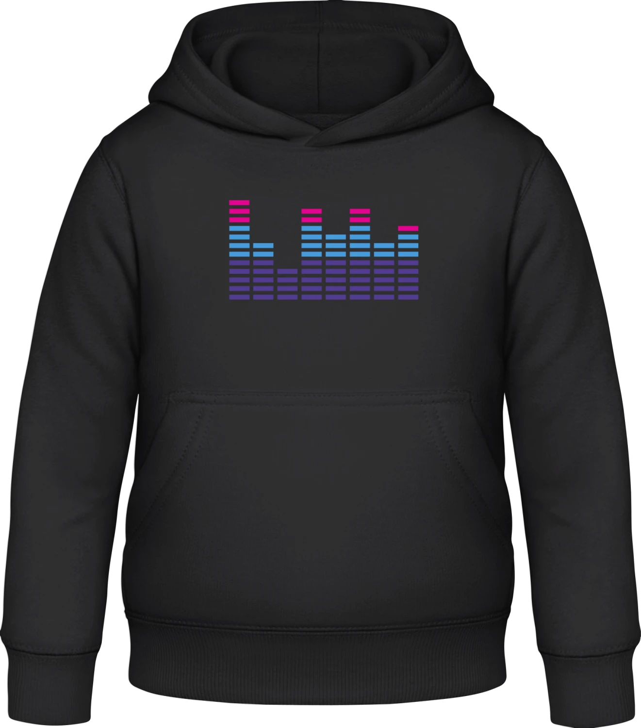 Printed Equalizer - Black Awdis Hoodie Kids - Front