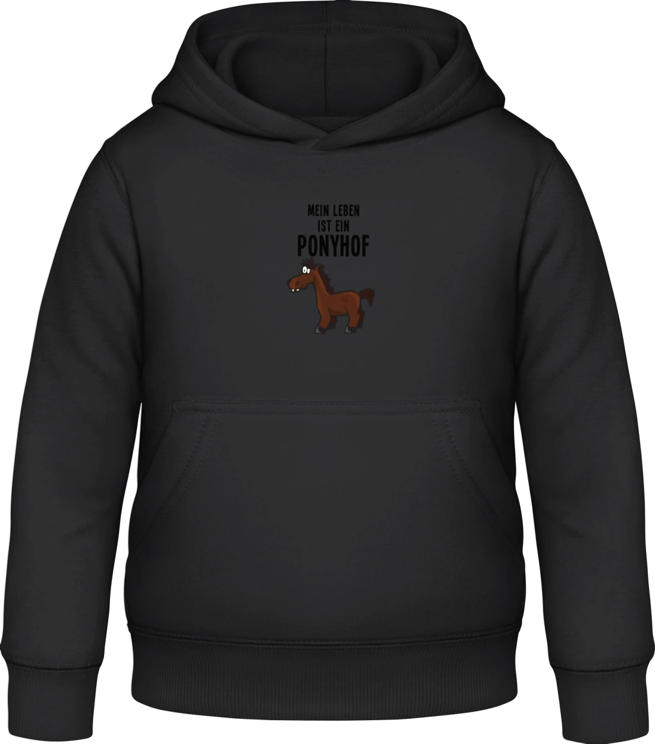 Mein Leben ist ein Ponyhof - Black Awdis Hoodie Kids - Front