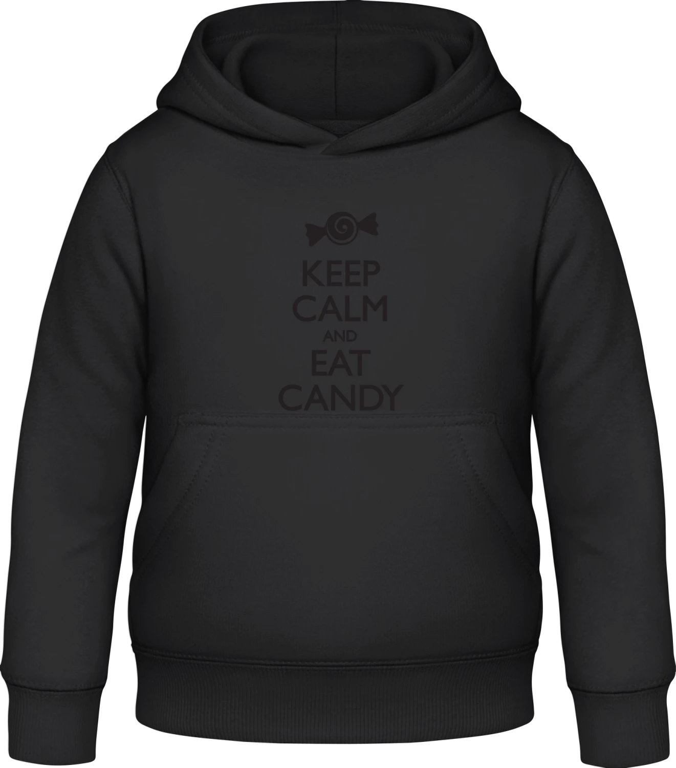 Keep Calm and Eat Candy - Black Awdis Hoodie Kids - Front