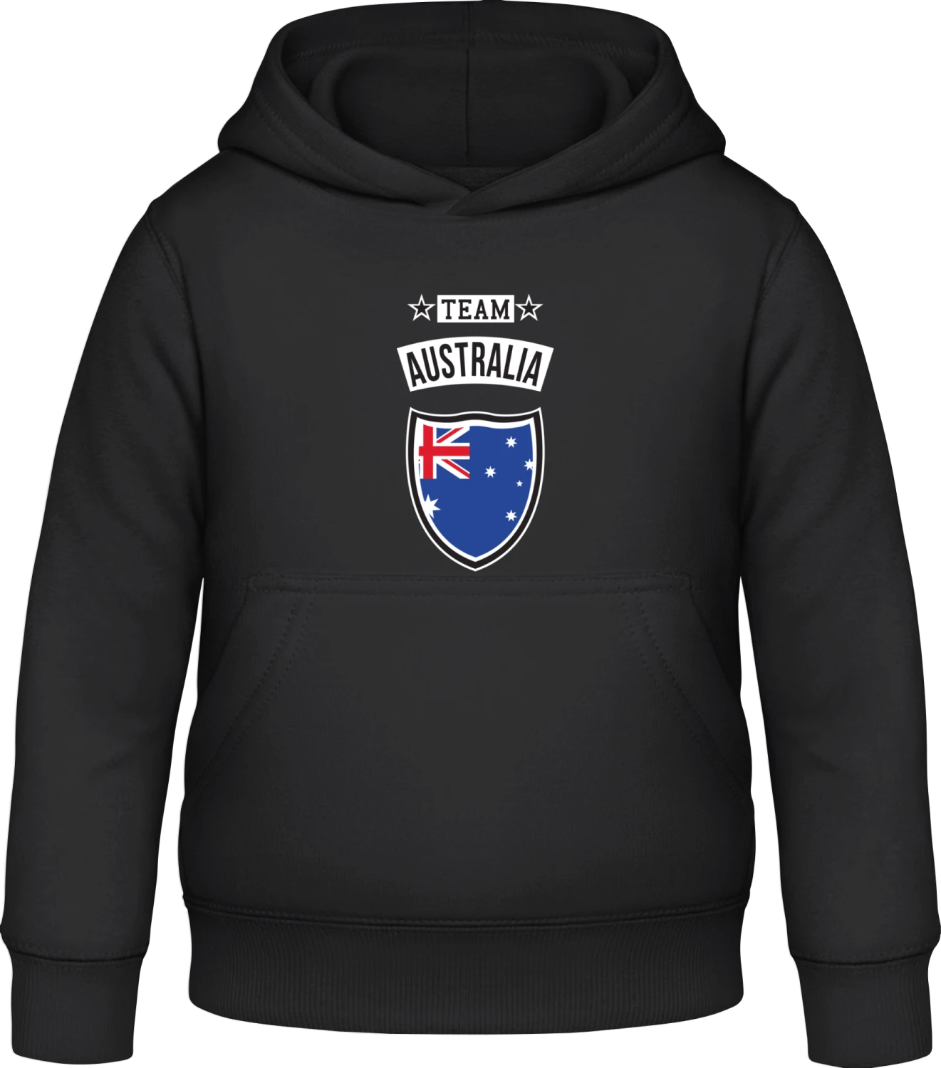 Team Australia - Black Awdis Hoodie Kids - Front