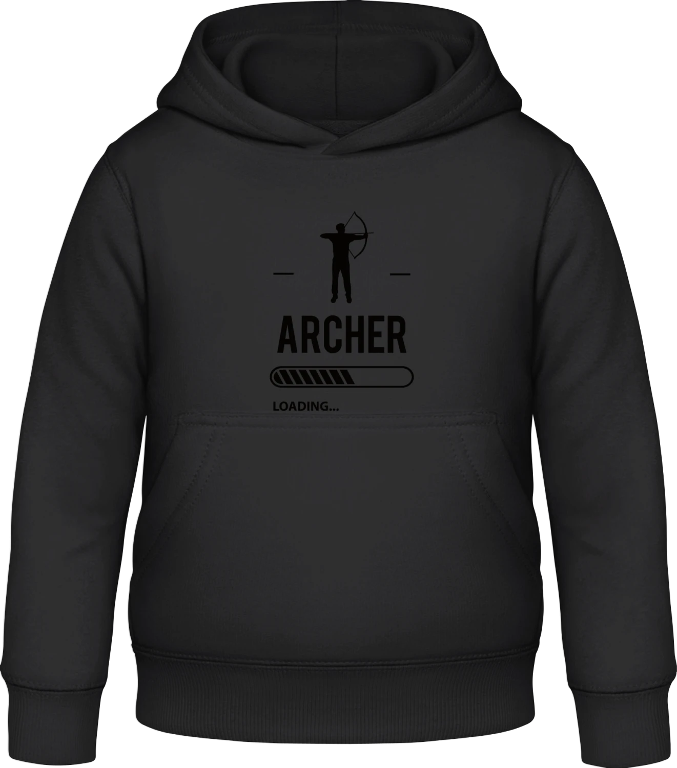 Archer Loading - Black Awdis Hoodie Kids - Front