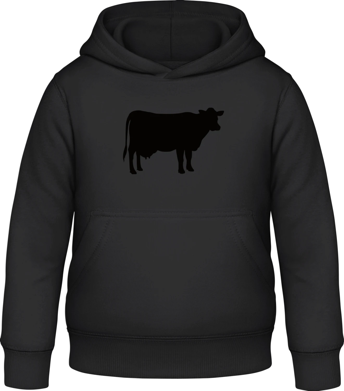 Cow - Black Awdis Hoodie Kids - Front