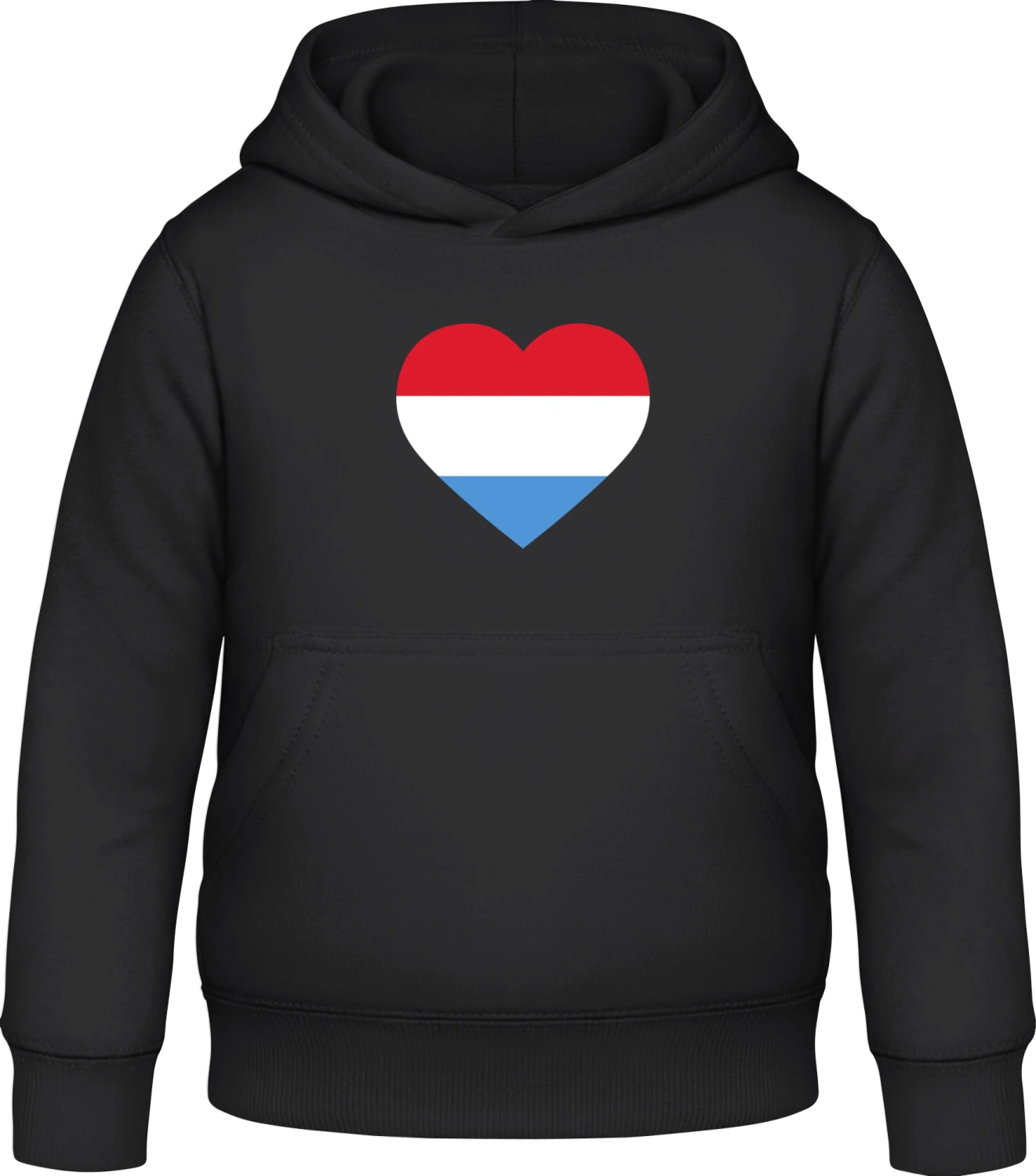 Netherlands Heart Flag - Black Awdis Hoodie Kids - Front