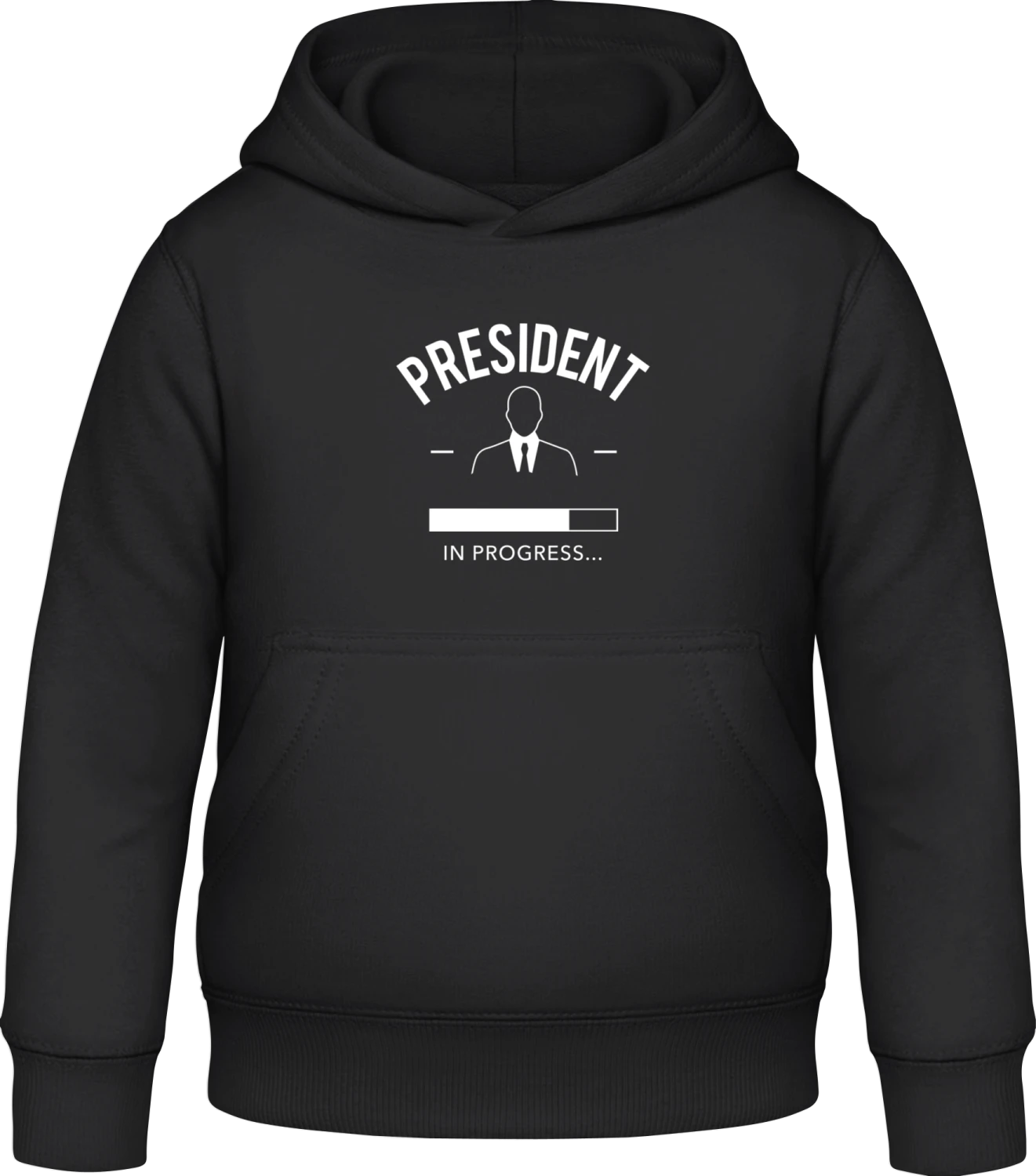 President in Progress - Black Awdis Hoodie Kids - Front