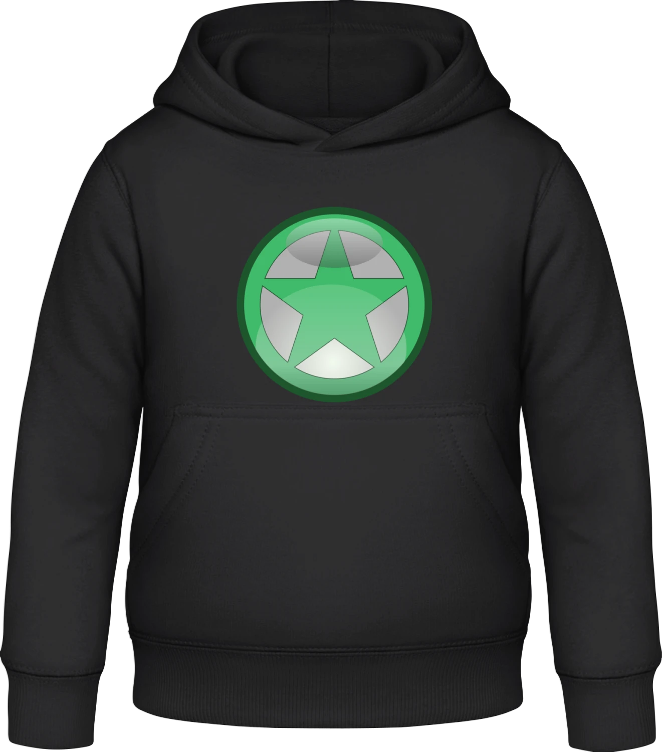 Superhero Star Symbol Logo - Black Awdis Hoodie Kids - Front