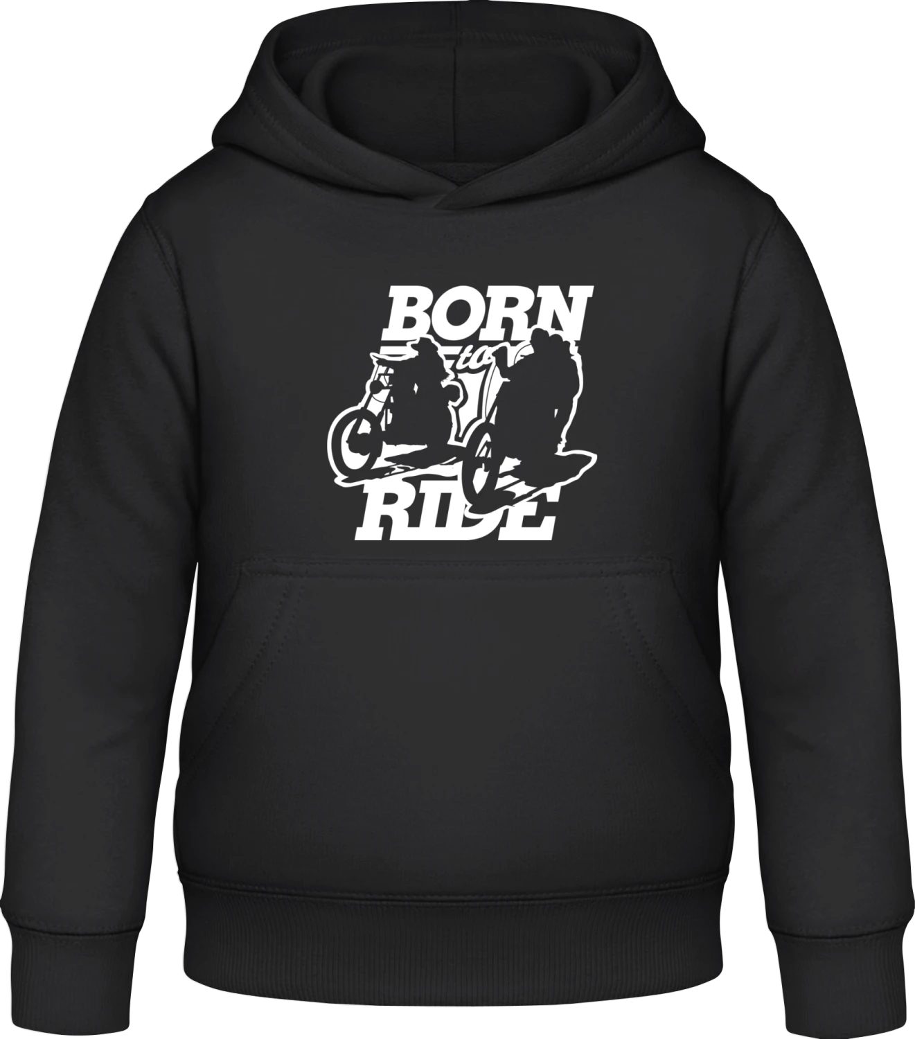 Born To Ride - Black Awdis Hoodie Kids - Front