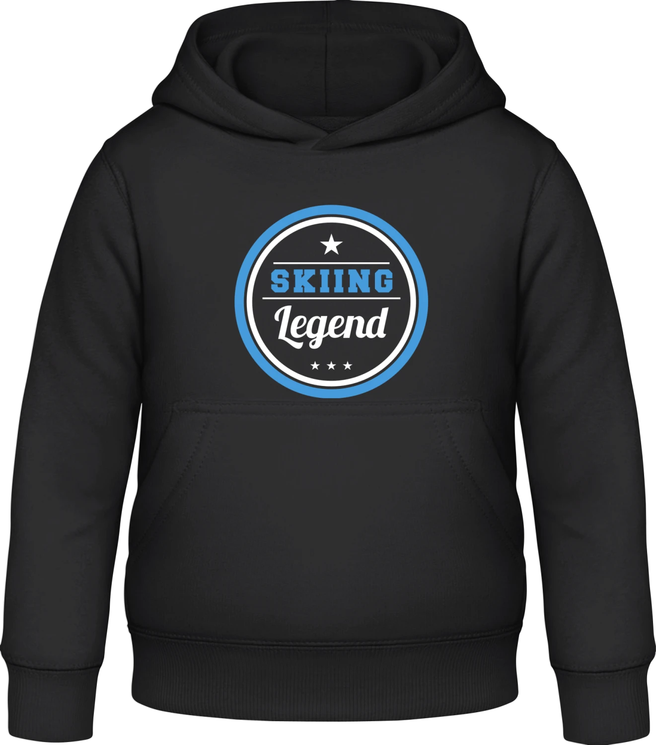 Skiing Legend - Black Awdis Hoodie Kids - Front