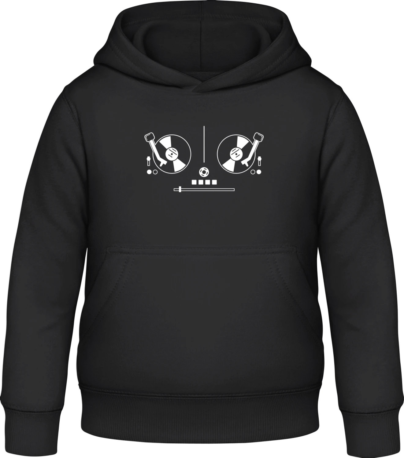 DJ Turntable Mix - Black Awdis Hoodie Kids - Front