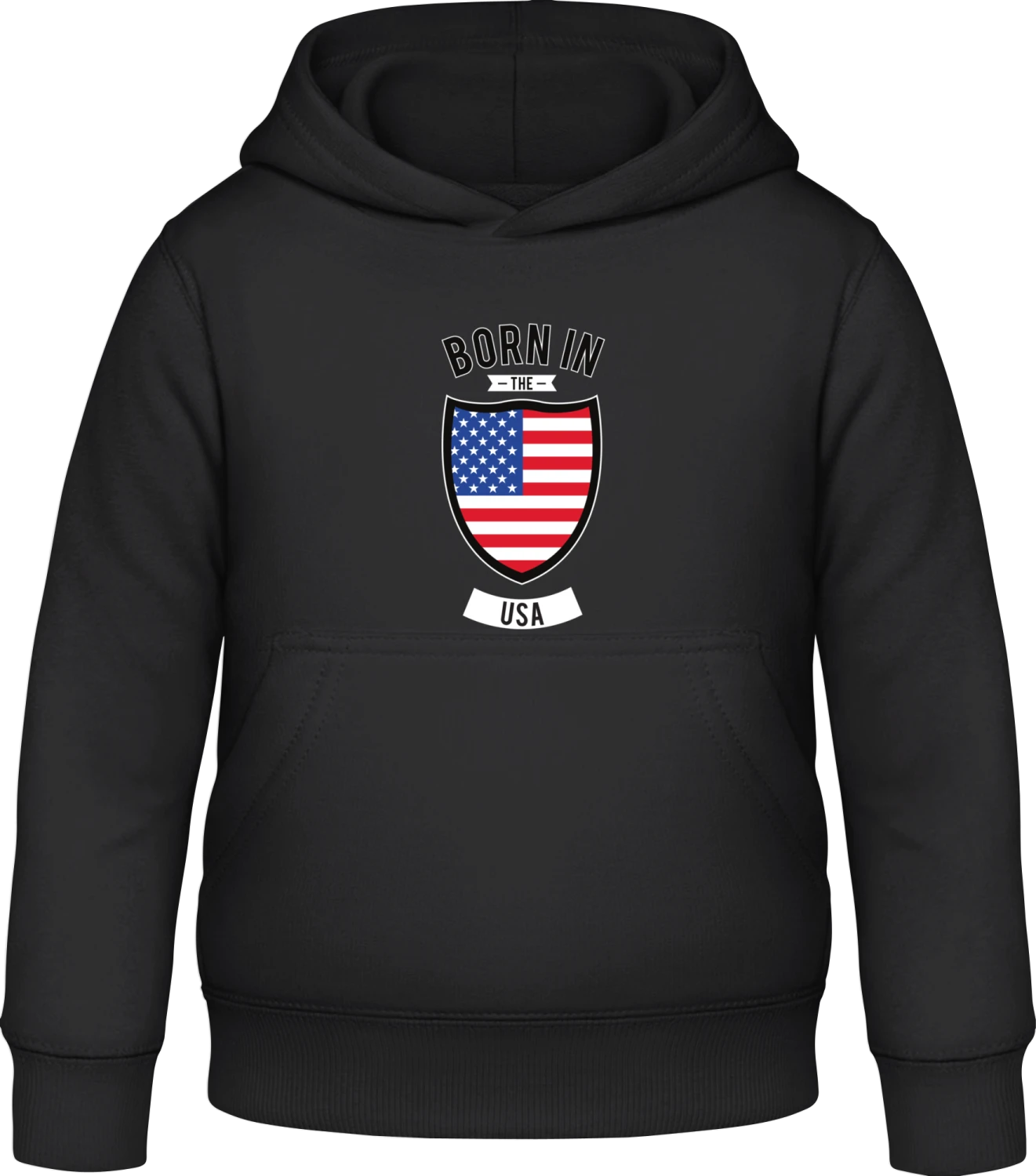 Born in the USA - Black Awdis Hoodie Kids - Front