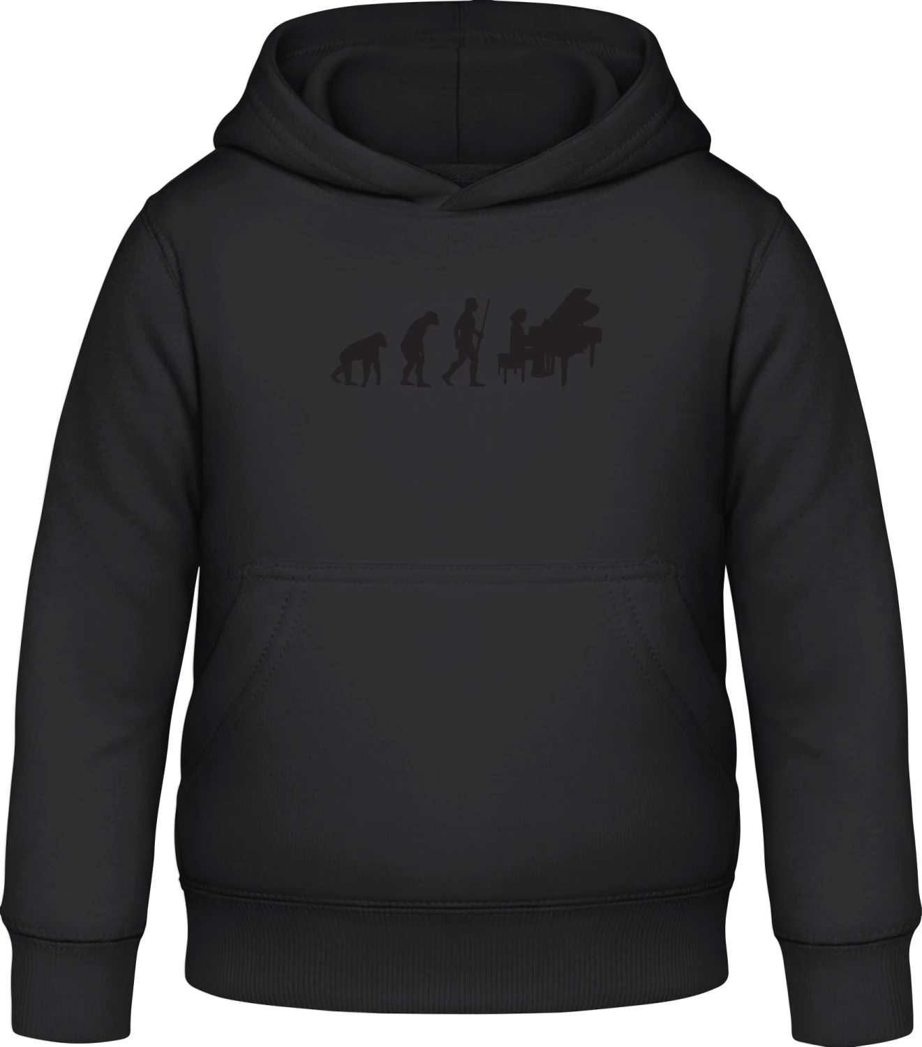 Piano Girl Evolution - Black Awdis Hoodie Kids - Front