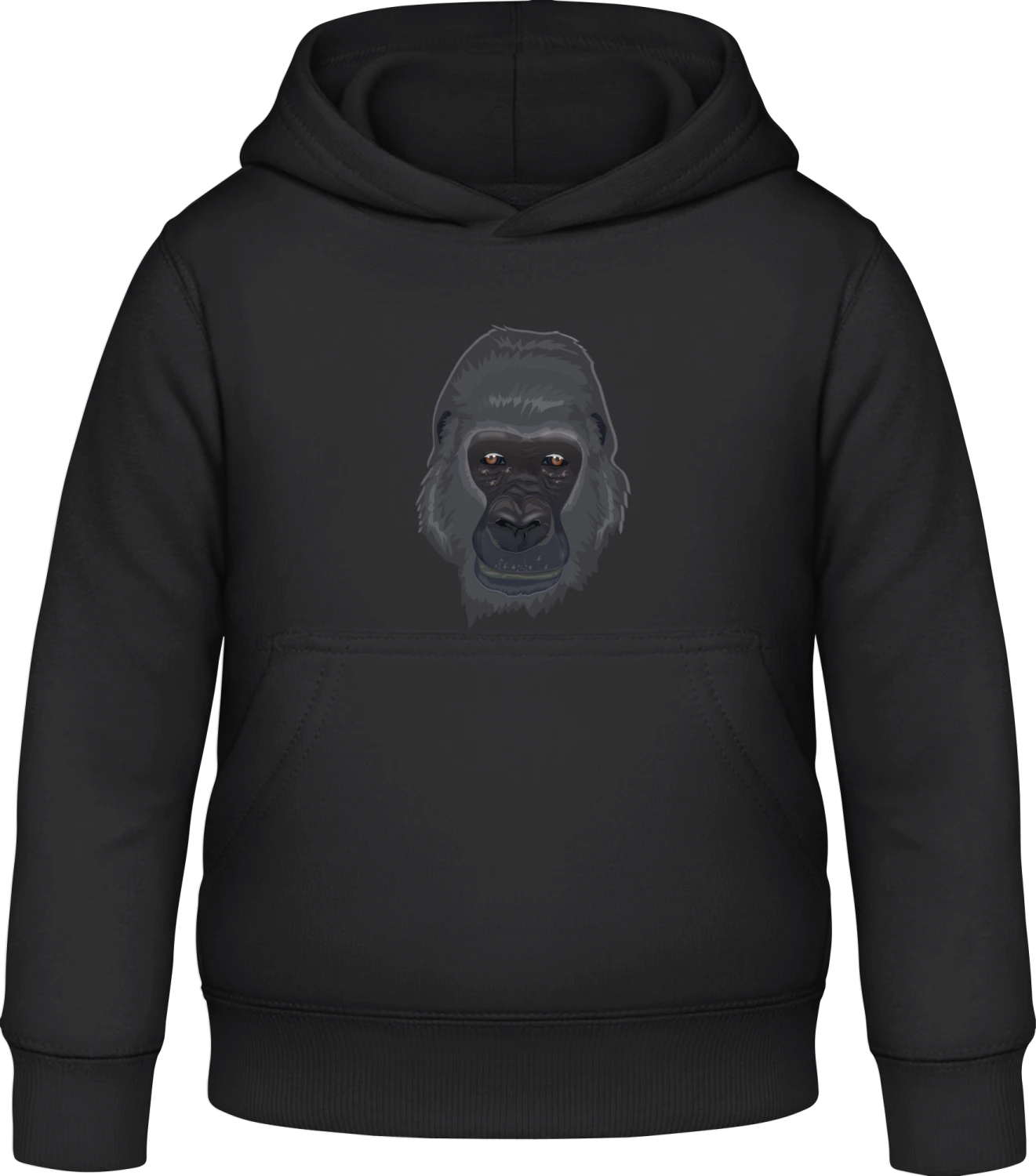 Gorilla Kopf Realistisch - Black Awdis Hoodie Kids - Front