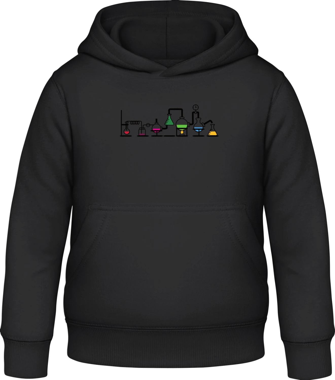 Chemical Experiment - Black Awdis Hoodie Kids - Front