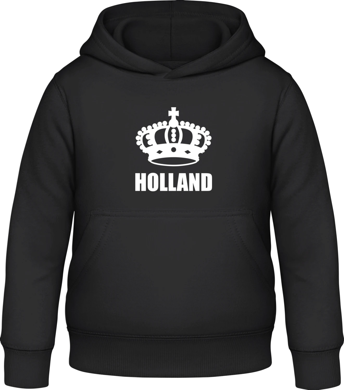 Holland Crown - Black Awdis Hoodie Kids - Front