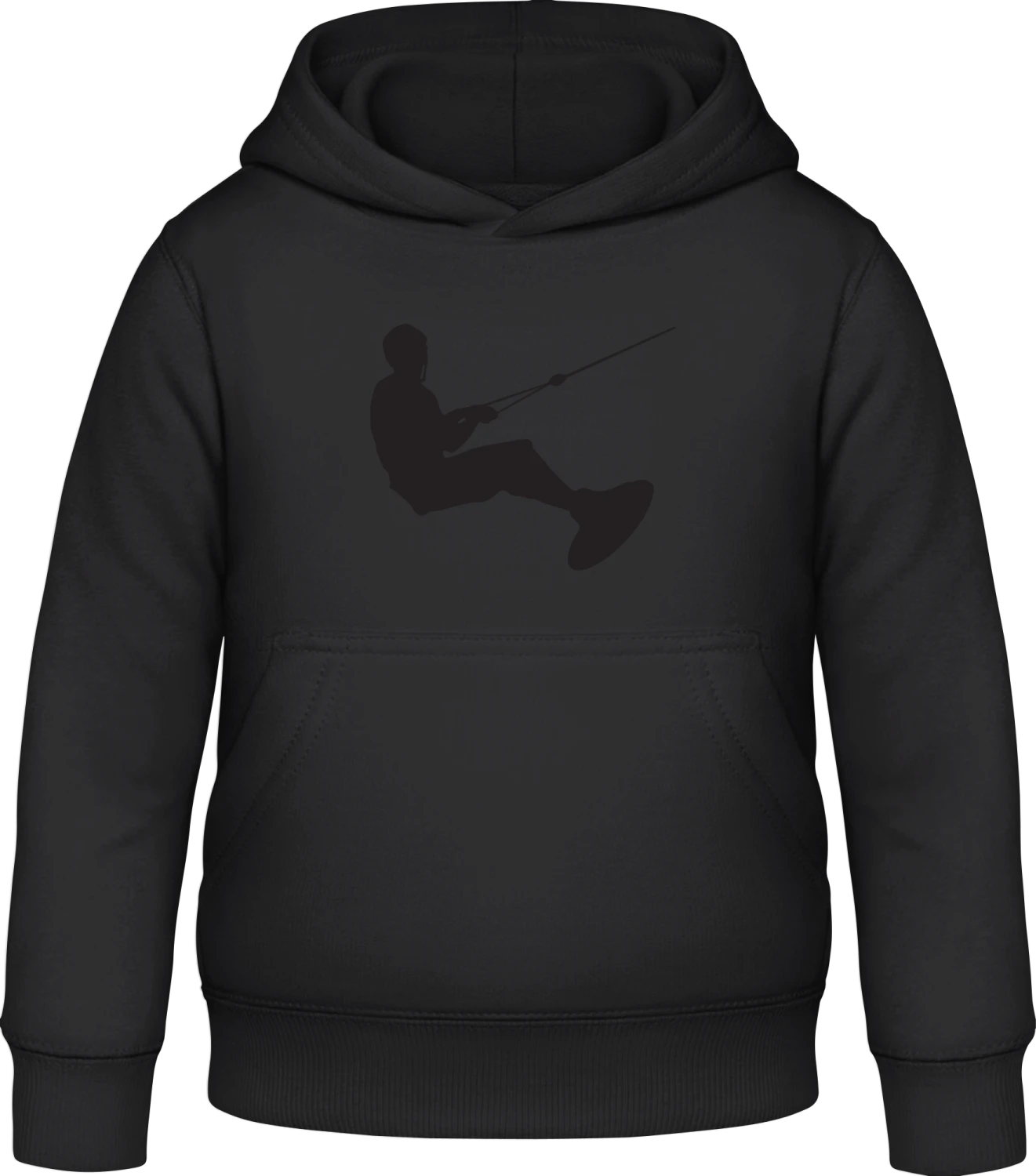 Kite Surfer - Black Awdis Hoodie Kids - Front