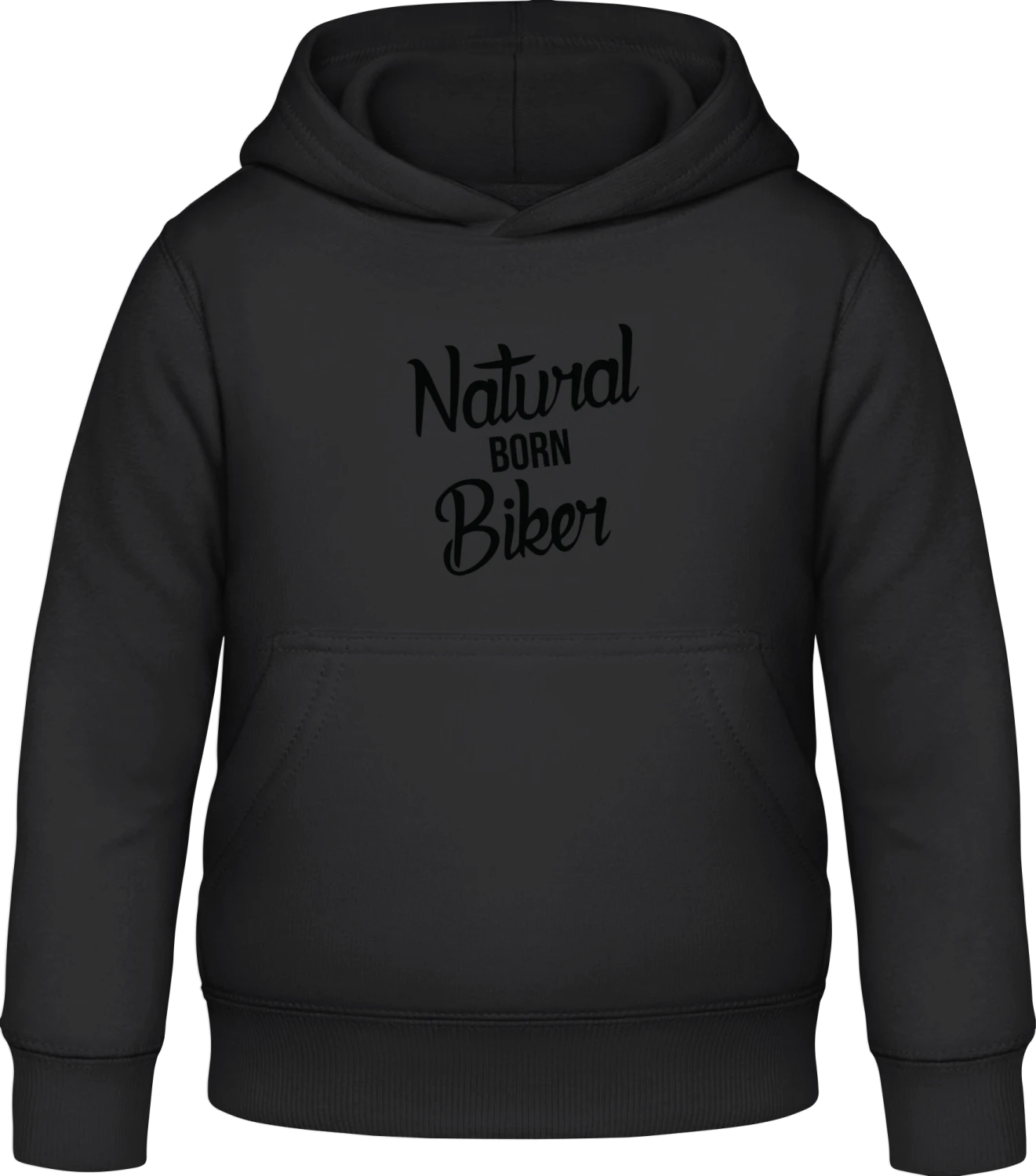 Natural Born Biker Text - Black Awdis Hoodie Kids - Front