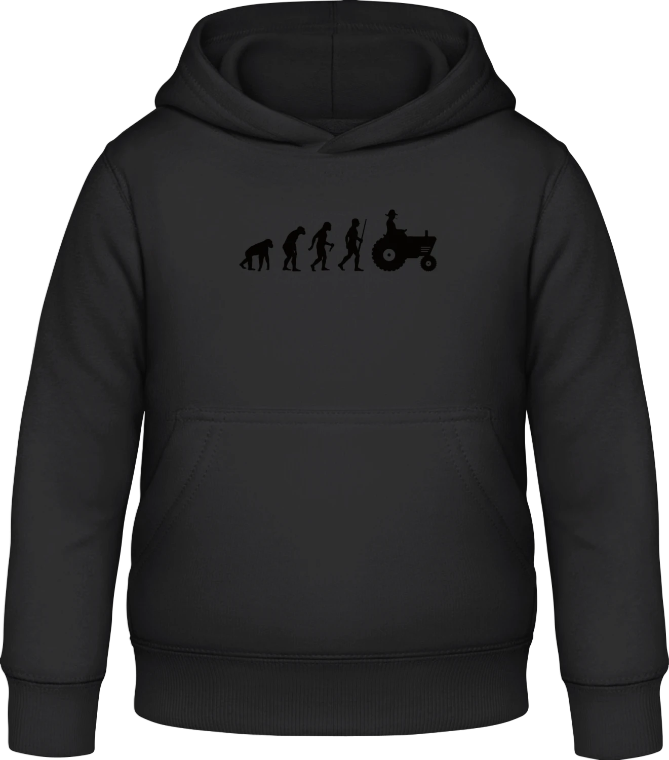 Farmer Evolution - Black Awdis Hoodie Kids - Front