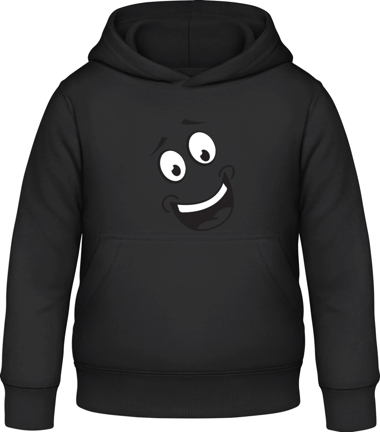 Happy Face Comic - Black Awdis Hoodie Kids - Front