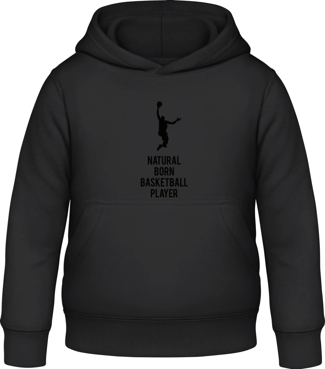 Natural Born Basketballer - Black Awdis Hoodie Kids - Front