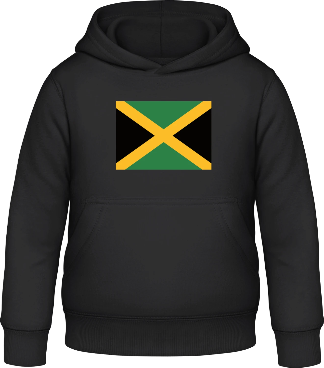 Jamaica Flag - Black Awdis Hoodie Kids - Front