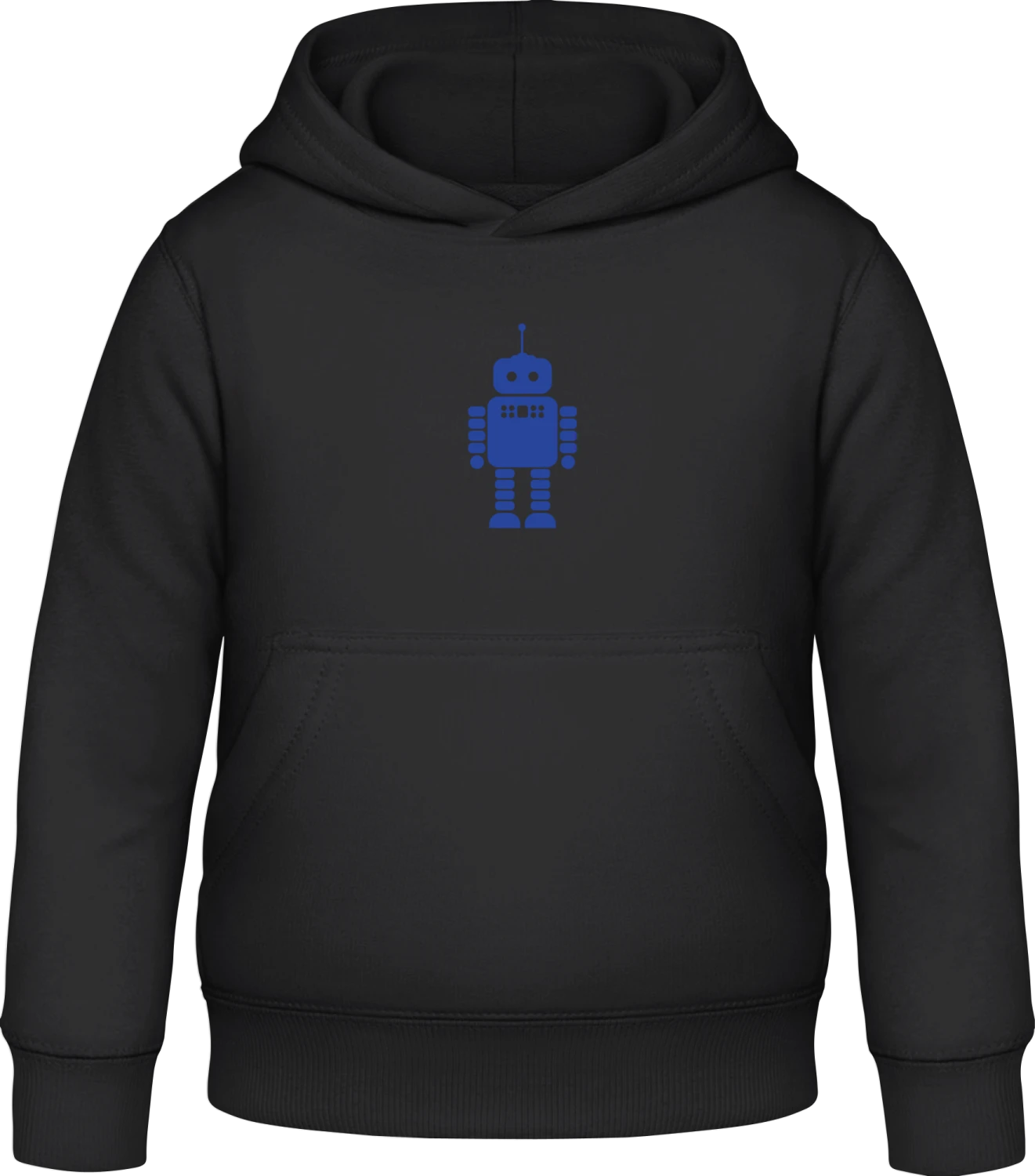 Little Robot - Black Awdis Hoodie Kids - Front