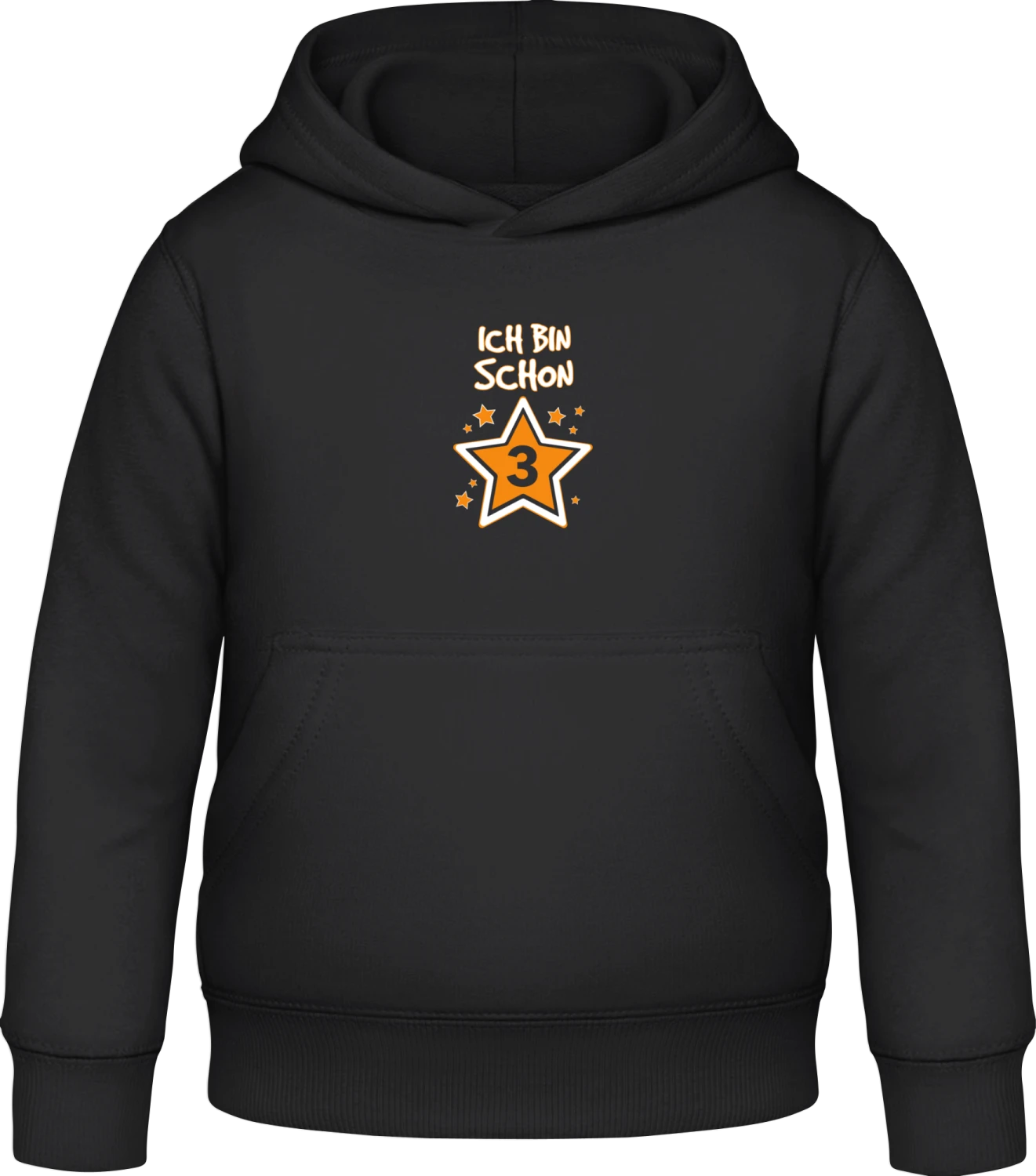 Ich bin schon 3 - Black Awdis Hoodie Kids - Front