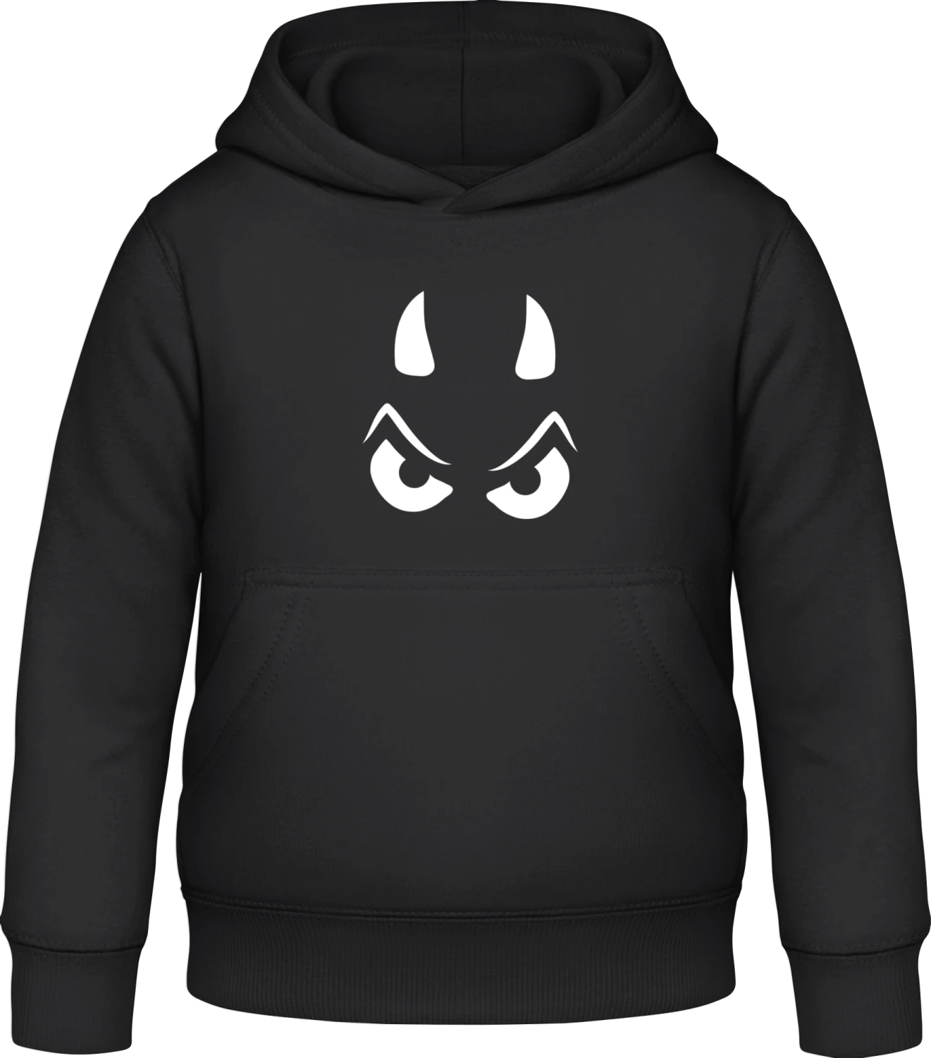 Little Devil Face - Black Awdis Hoodie Kids - Front