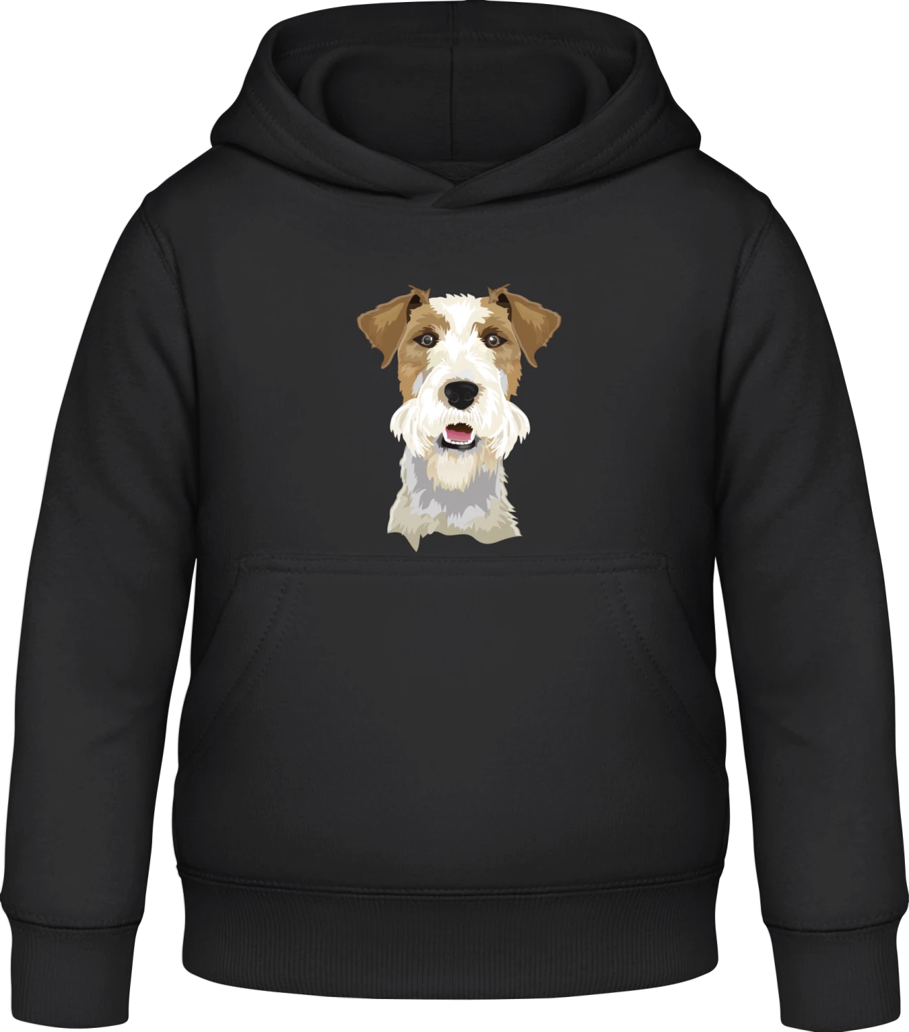 Fox Terrier Kopf Realistisch - Black Awdis Hoodie Kids - Front