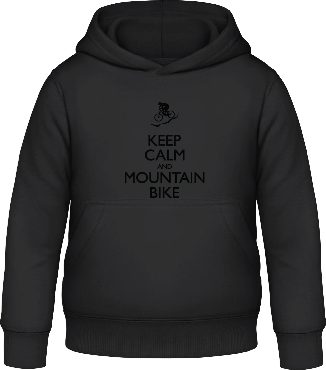 Keep Calm and Mountain Bike - Black Awdis Hoodie Kids - Front