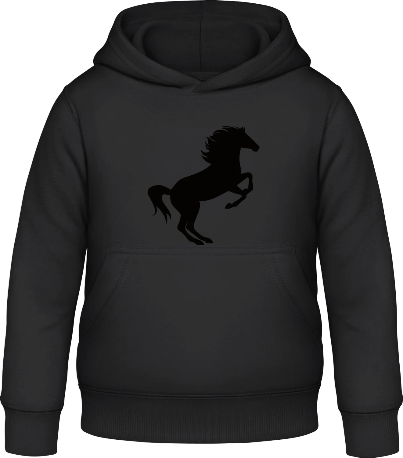 Horse Stallion Jumping - Black Awdis Hoodie Kids - Front