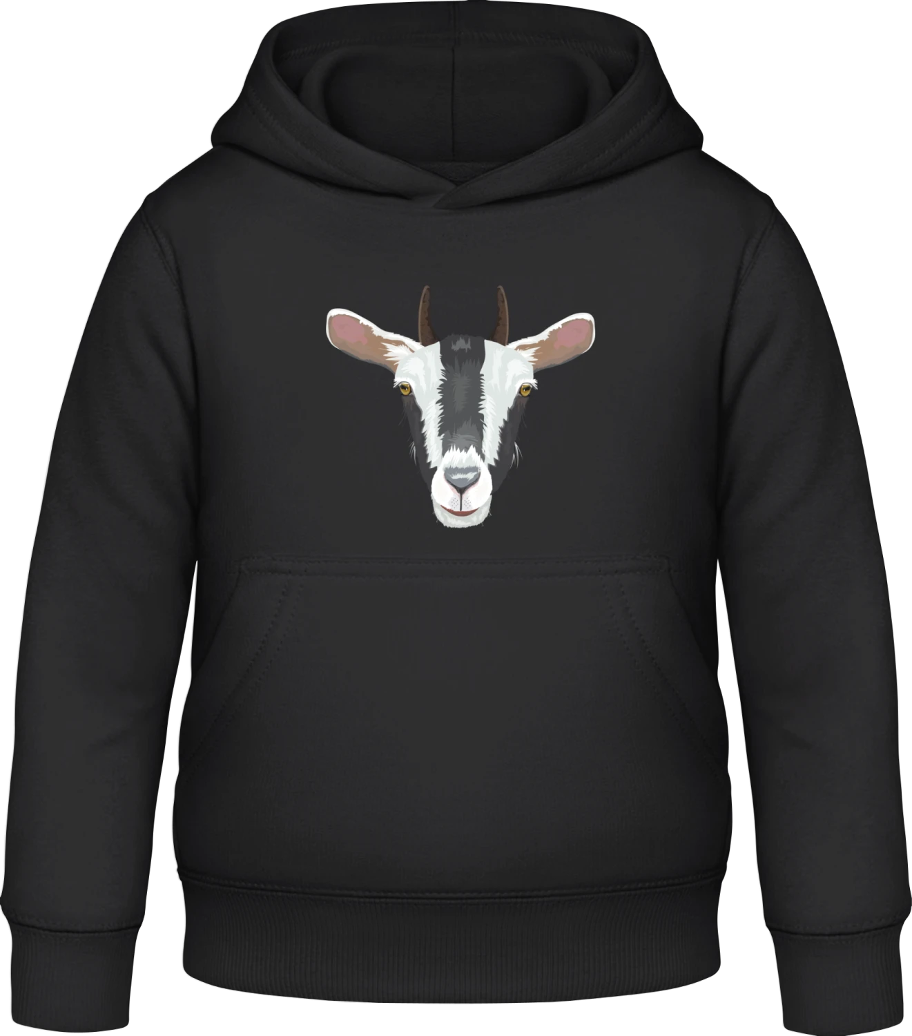 Realistic Goat Head - Black Awdis Hoodie Kids - Front