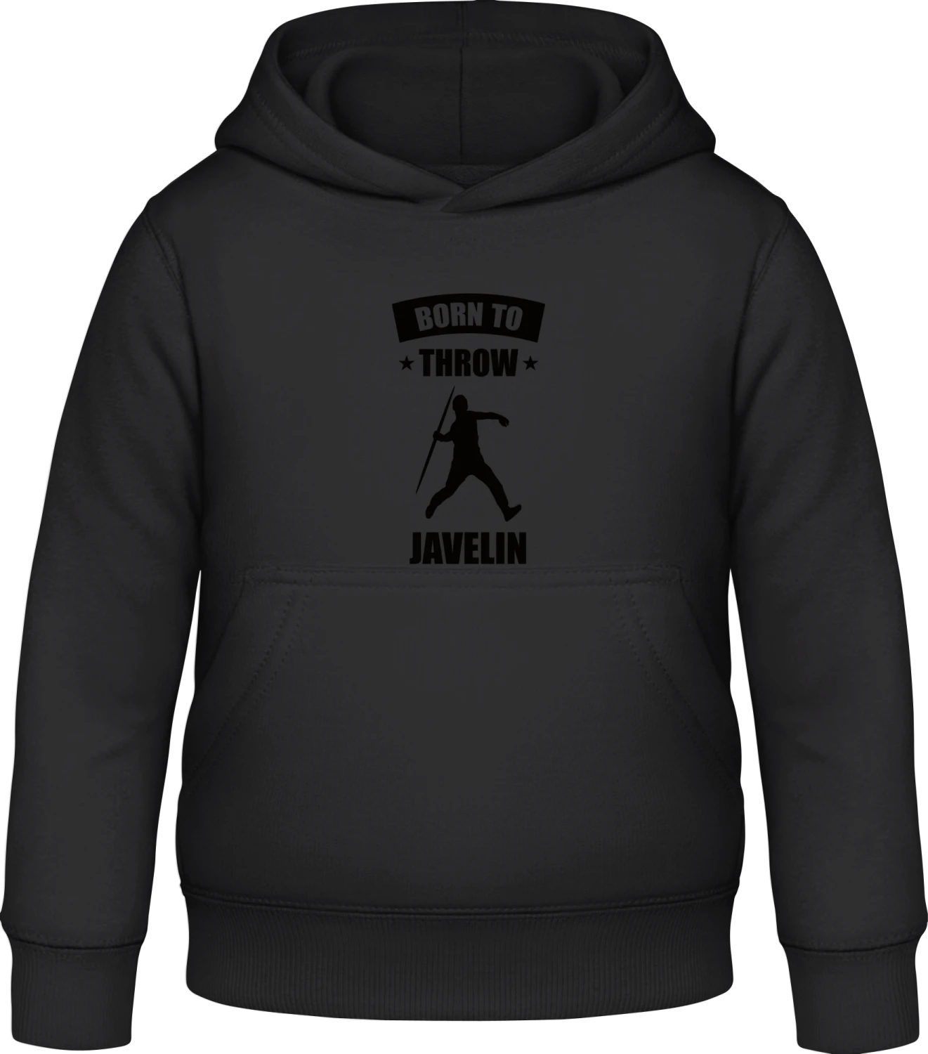 Born To Throw Javelin - Black Awdis Hoodie Kids - Front