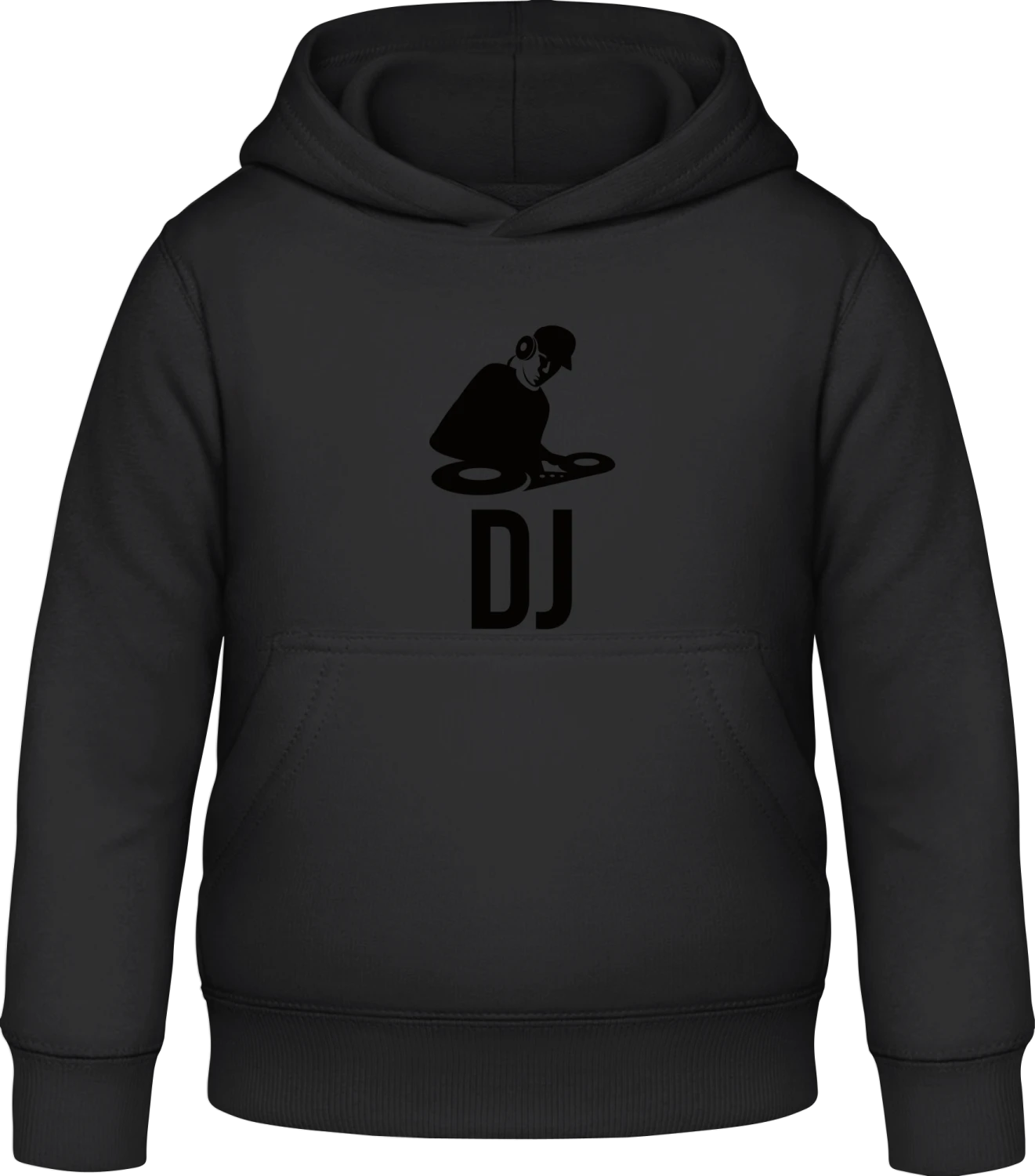 DJ  - Black Awdis Hoodie Kids - Front