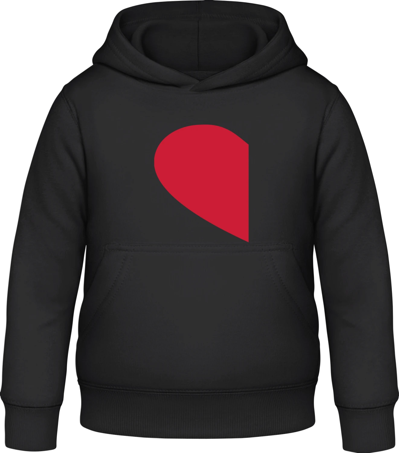 Couple Heart Left - Black Awdis Hoodie Kids - Front